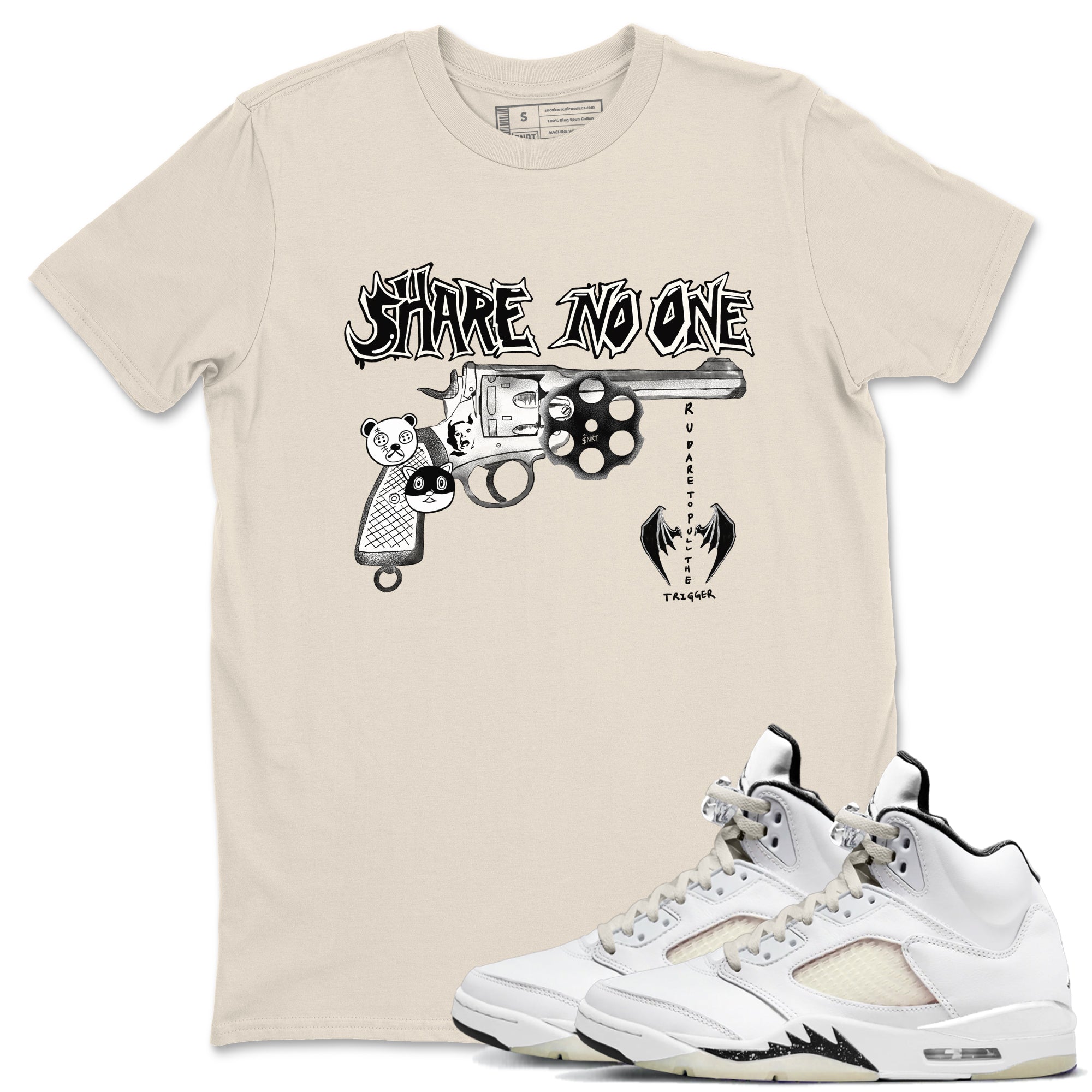 5s Sail shirt to match jordans Share No One sneaker tees Air Jordan 5 Sail Drip Gear Zone unisex cotton Natural 1 crew neck shirt