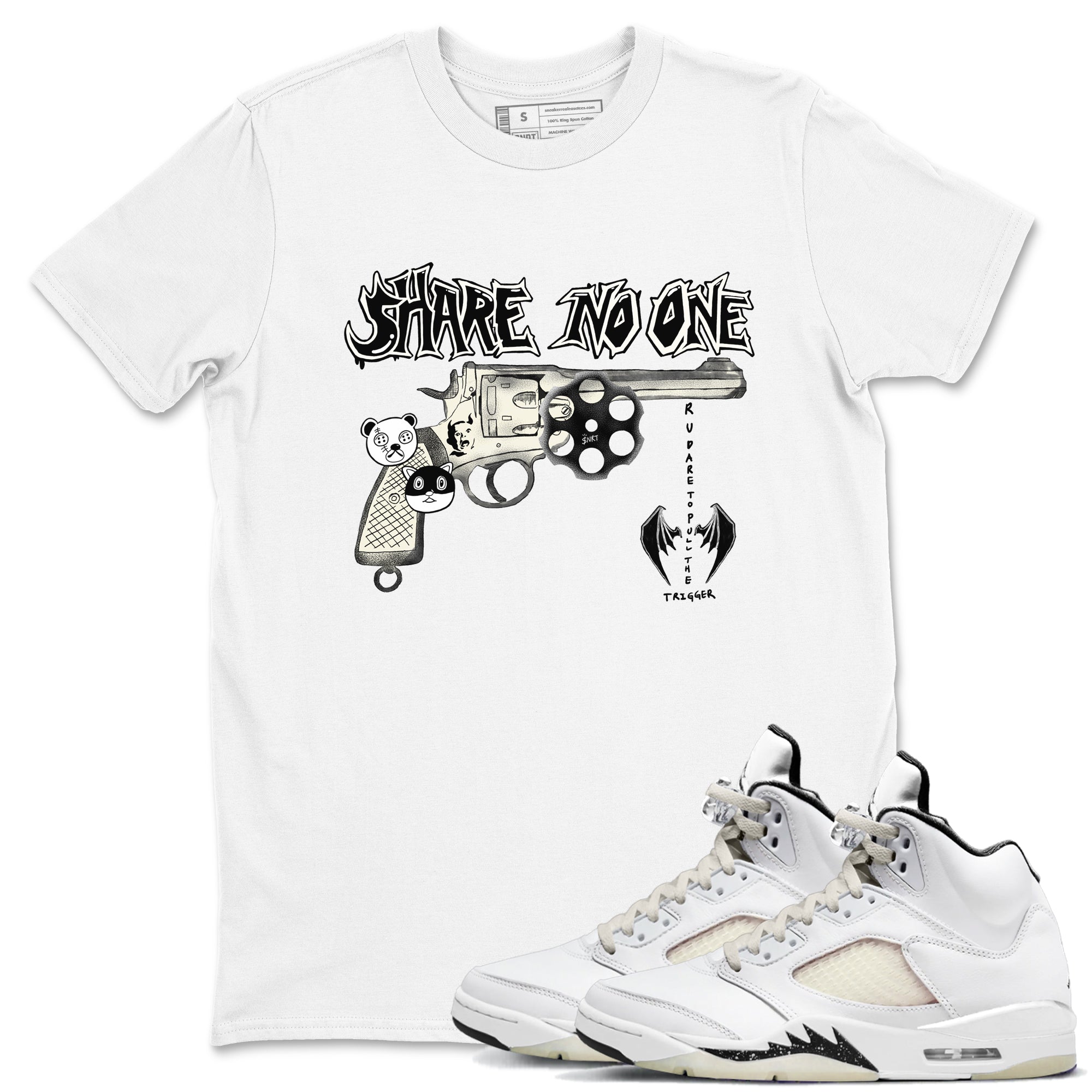 5s Sail shirt to match jordans Share No One sneaker tees Air Jordan 5 Sail Drip Gear Zone unisex cotton White 1 crew neck shirt