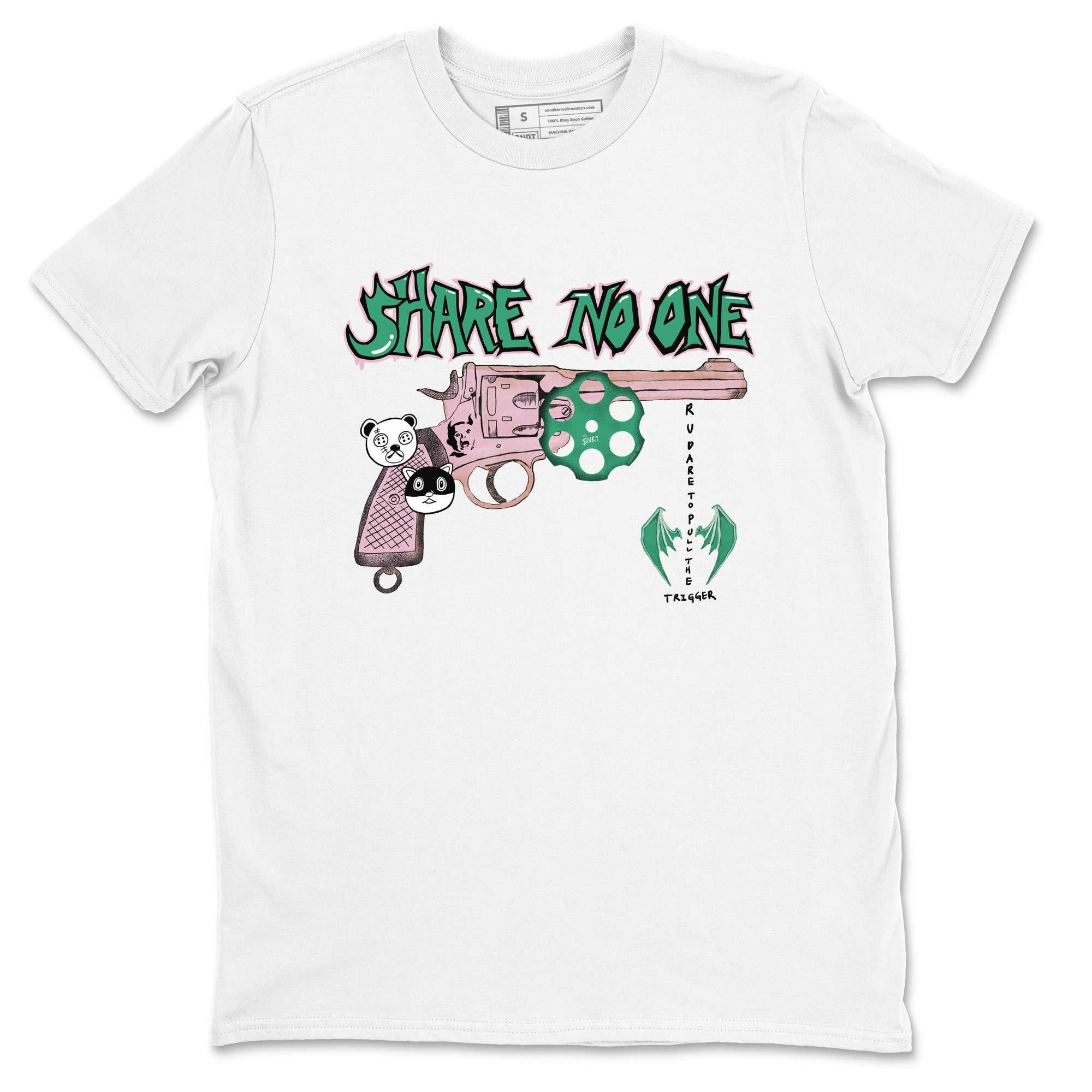 Dunk Medium Soft Pink Malachite shirt to match jordans Share No One sneaker tees Dunk Medium Soft Pink Malachite Drip Gear Zone unisex cotton White 2 crew neck shirt