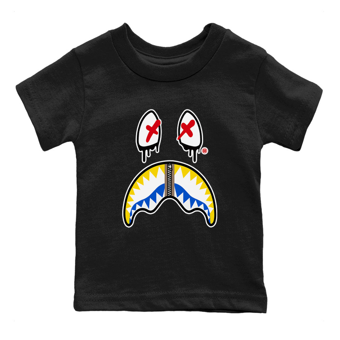 1s Travis Scott Canary shirt to match jordans Shark Face sneaker tees Air Jordan 1 Travis Scott Canary Drip Gear Zone baby toddler Black 2 cotton Shirt