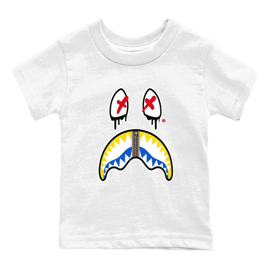 1s Travis Scott Canary shirt to match jordans Shark Face sneaker tees Air Jordan 1 Travis Scott Canary Drip Gear Zone baby toddler White 2 cotton Shirt