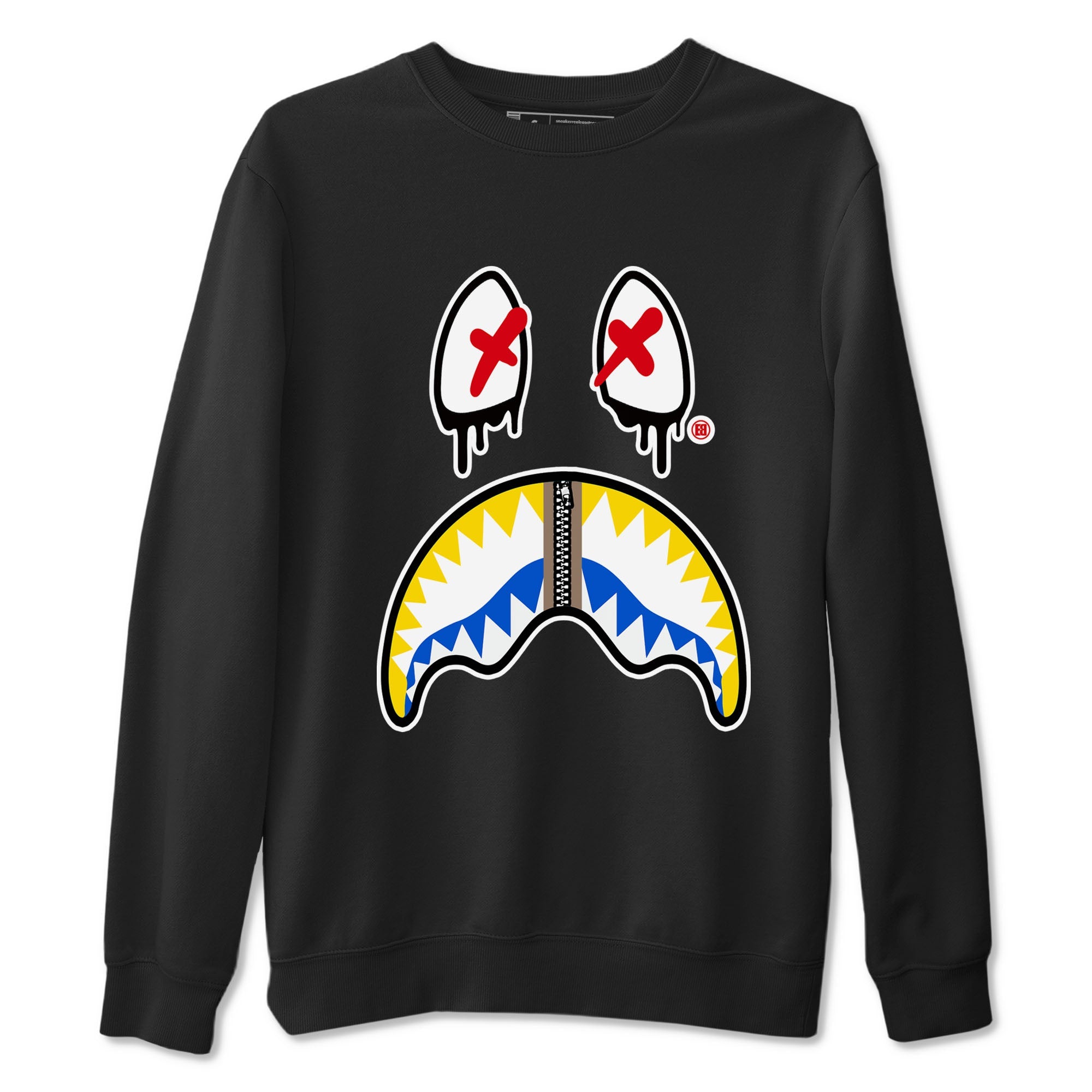 1s Travis Scott Canary shirt to match jordans Shark Face sneaker tees Air Jordan 1 Travis Scott Canary Drip Gear Zone unisex cotton Black 2 crew neck shirt