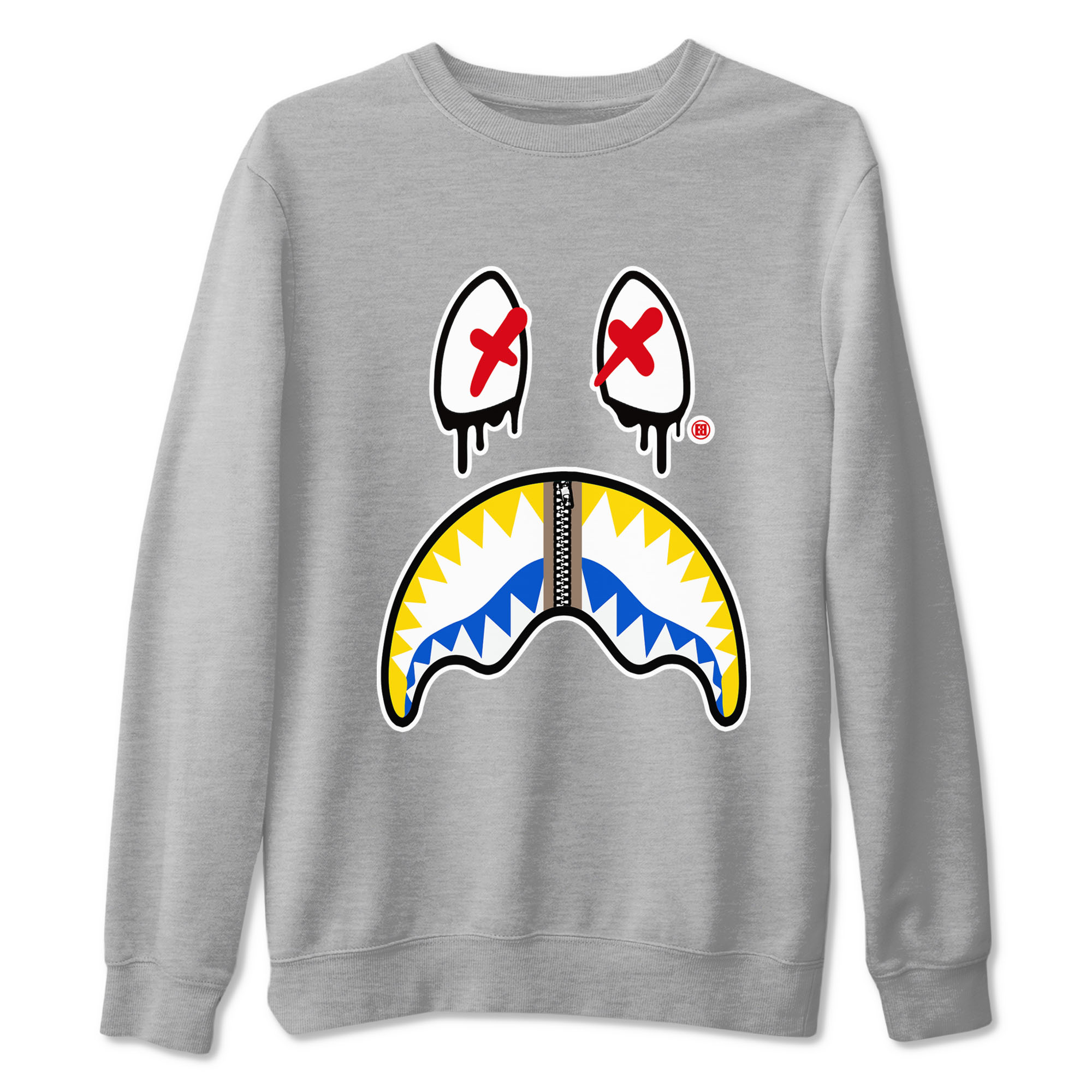 1s Travis Scott Canary shirt to match jordans Shark Face sneaker tees Air Jordan 1 Travis Scott Canary Drip Gear Zone unisex cotton Heather Grey 2 crew neck shirt