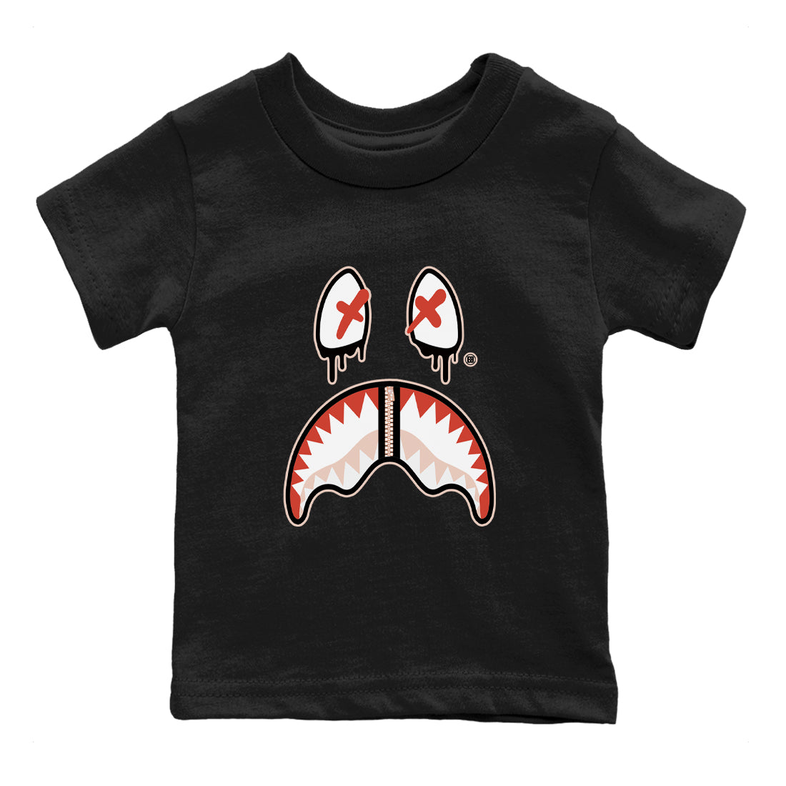 13s Dune Red shirts to match jordans Shark Face sneaker match tees Air Jordan 13 Dune Red Drip Gear Zone streetwear brand Baby and Youth Black 2 cotton tee