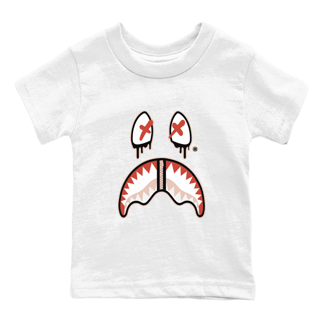 13s Dune Red shirts to match jordans Shark Face sneaker match tees Air Jordan 13 Dune Red Drip Gear Zone streetwear brand Baby and Youth White 2 cotton tee
