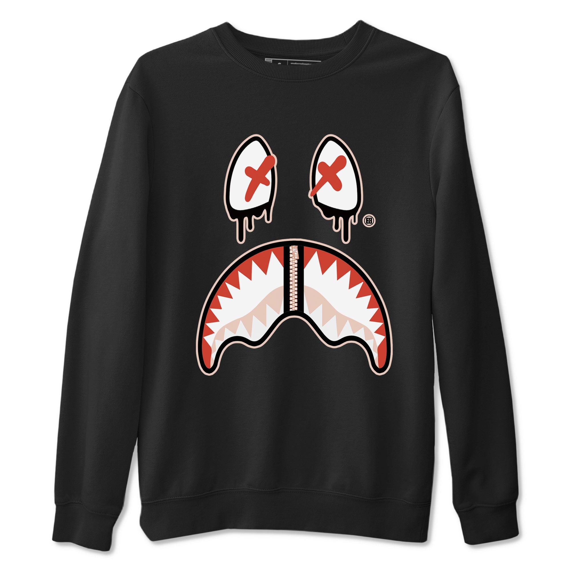 13s Dune Red shirts to match jordans Shark Face sneaker match tees Air Jordan 13 Dune Red Drip Gear Zone streetwear brand Black 2 unisex cotton tee