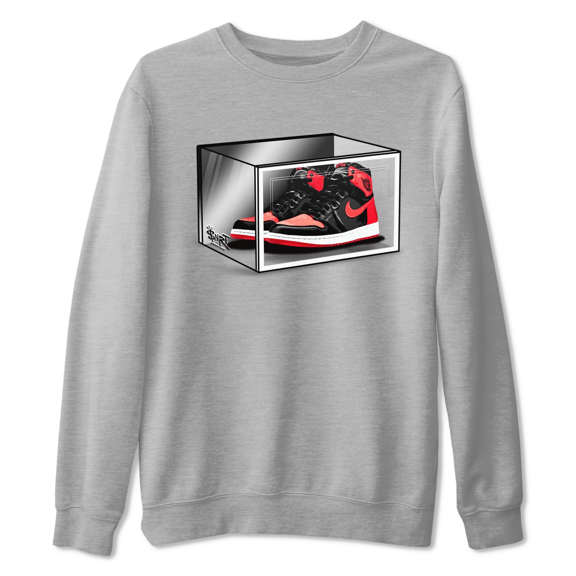 Air Jordan 1 Retro High OG Satin Bred shirt to match jordans Shoe Box sneaker release tees Air Jordan 1 Satin Bred Drip Gear Zone Unisex Streetwear Clothing Heather Grey 2 T-Shirt