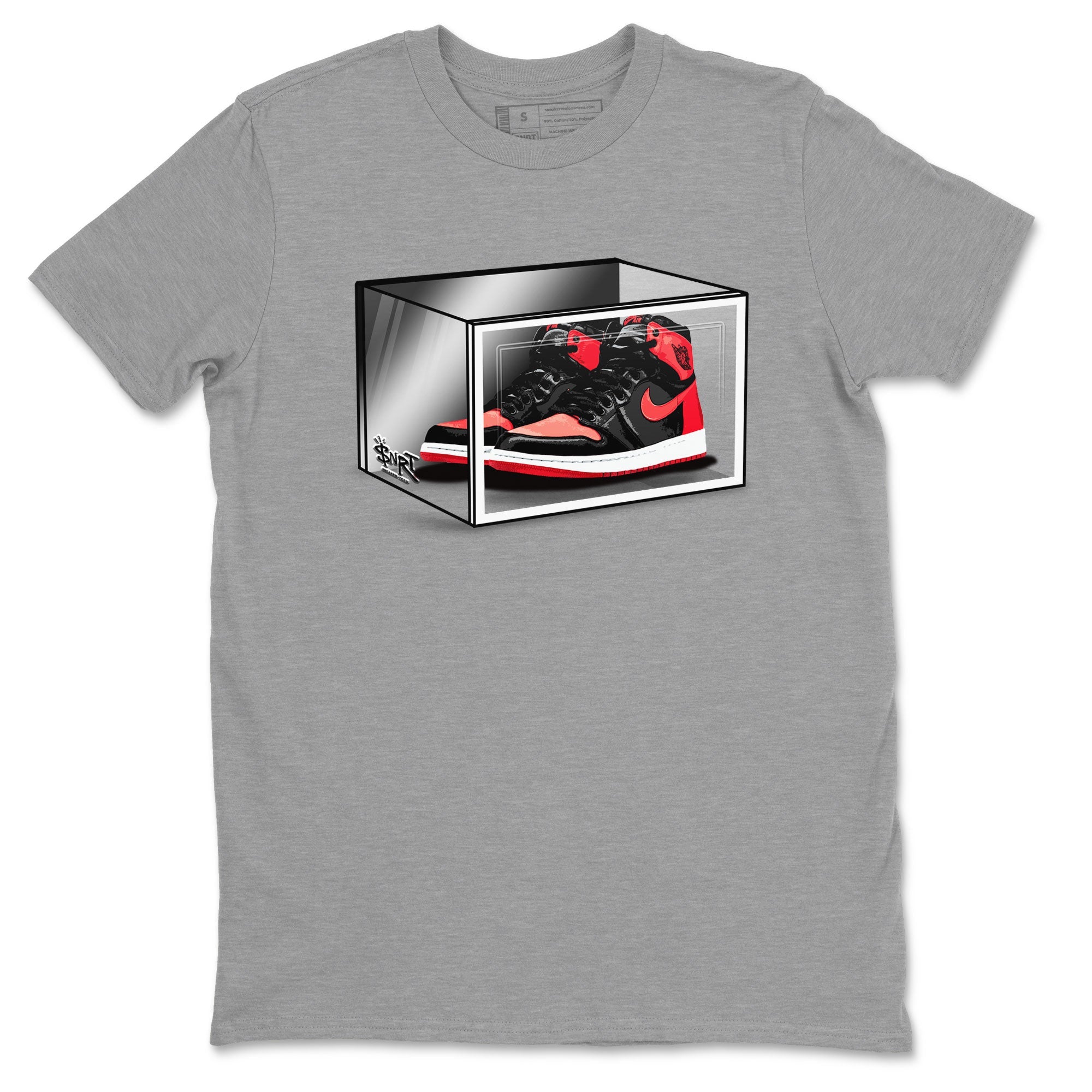 Air Jordan 1 Retro High OG Satin Bred shirt to match jordans Shoe Box sneaker release tees Air Jordan 1 Satin Bred Drip Gear Zone Unisex Streetwear Clothing Heather Grey 2 T-Shirt