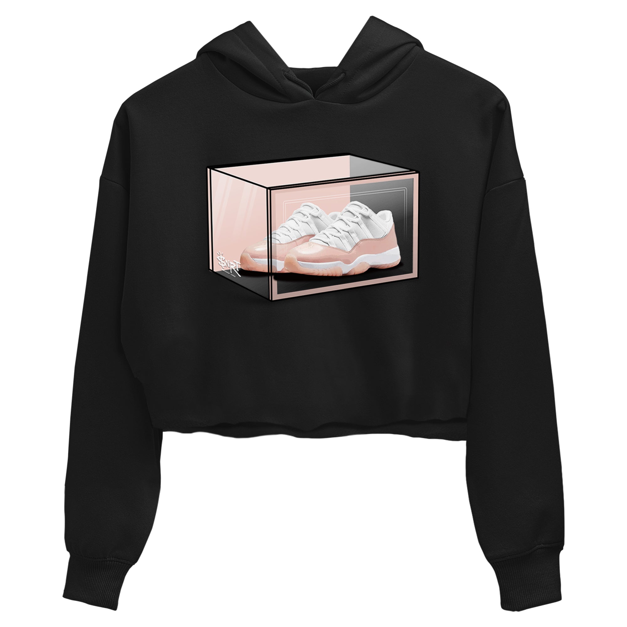Air Jordan 11 Low Legend Pink shirts to match jordans Shoe Box sneaker match tees 11s Legend Pink Drip Gear Zone streetwear brand Black 2 crop tee