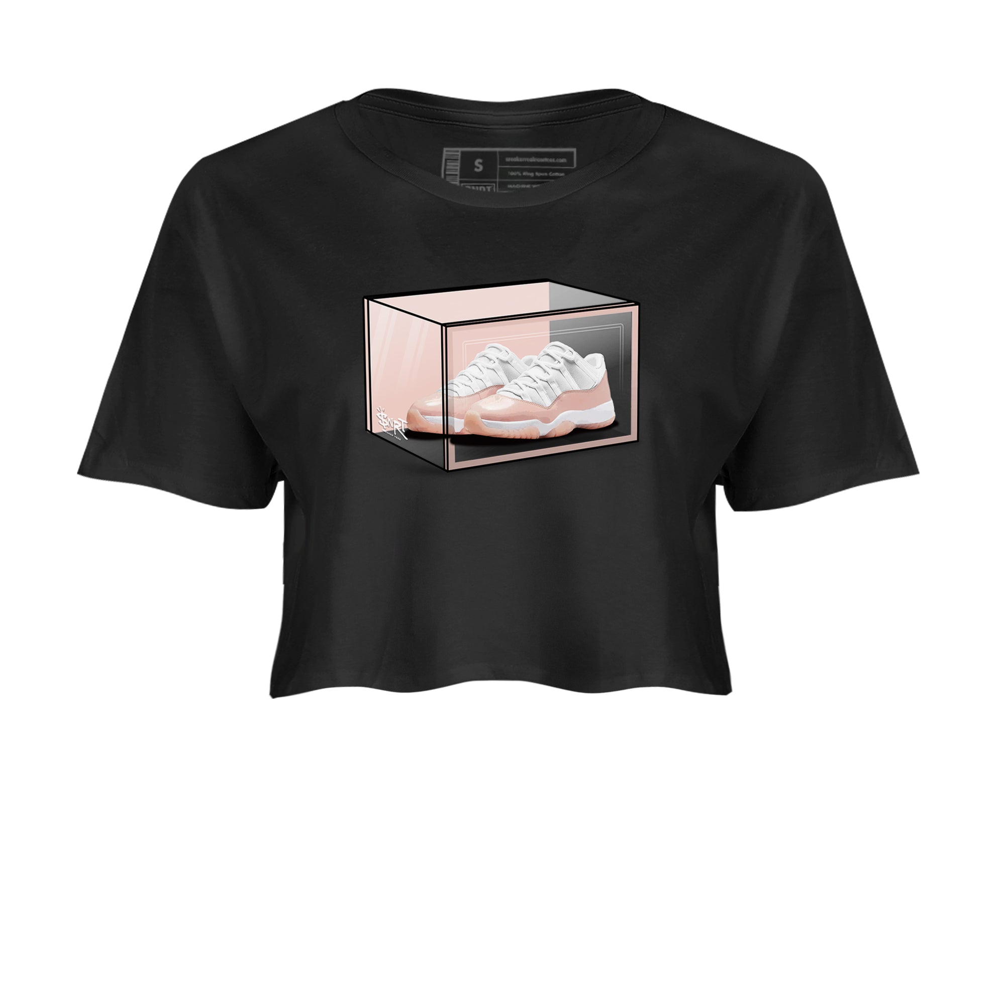 Air Jordan 11 Low Legend Pink shirts to match jordans Shoe Box sneaker match tees 11s Legend Pink Drip Gear Zone streetwear brand Black 2 crop tee