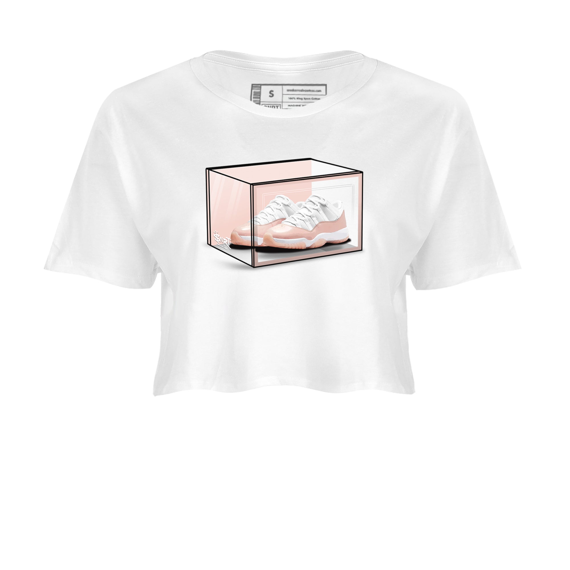 Air Jordan 11 Low Legend Pink shirts to match jordans Shoe Box sneaker match tees 11s Legend Pink Drip Gear Zone streetwear brand White 2 crop tee