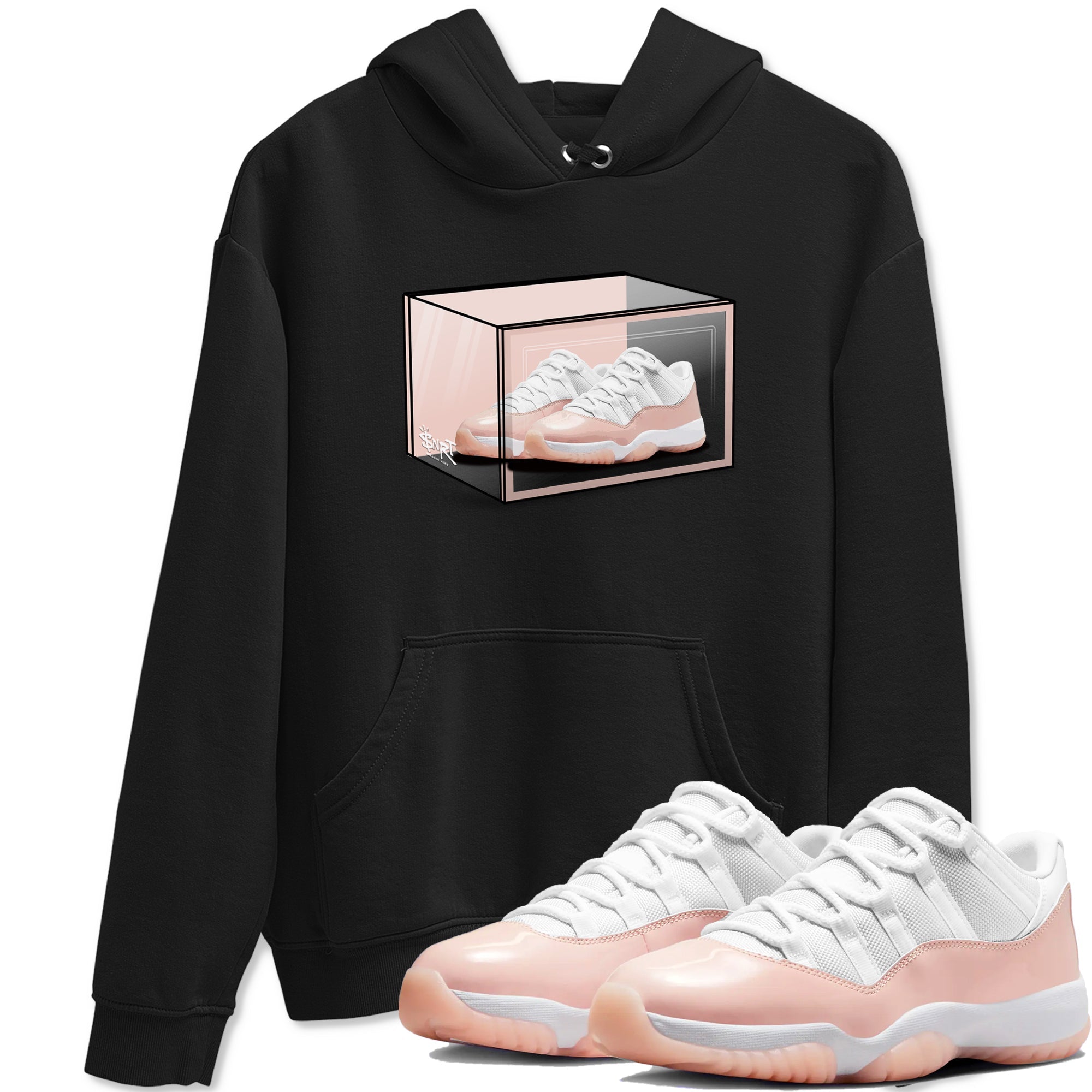 Air Jordan 11 Low Legend Pink shirts to match jordans Shoe Box sneaker match tees 11s Legend Pink Drip Gear Zone streetwear brand Black 1 unisex cotton tee
