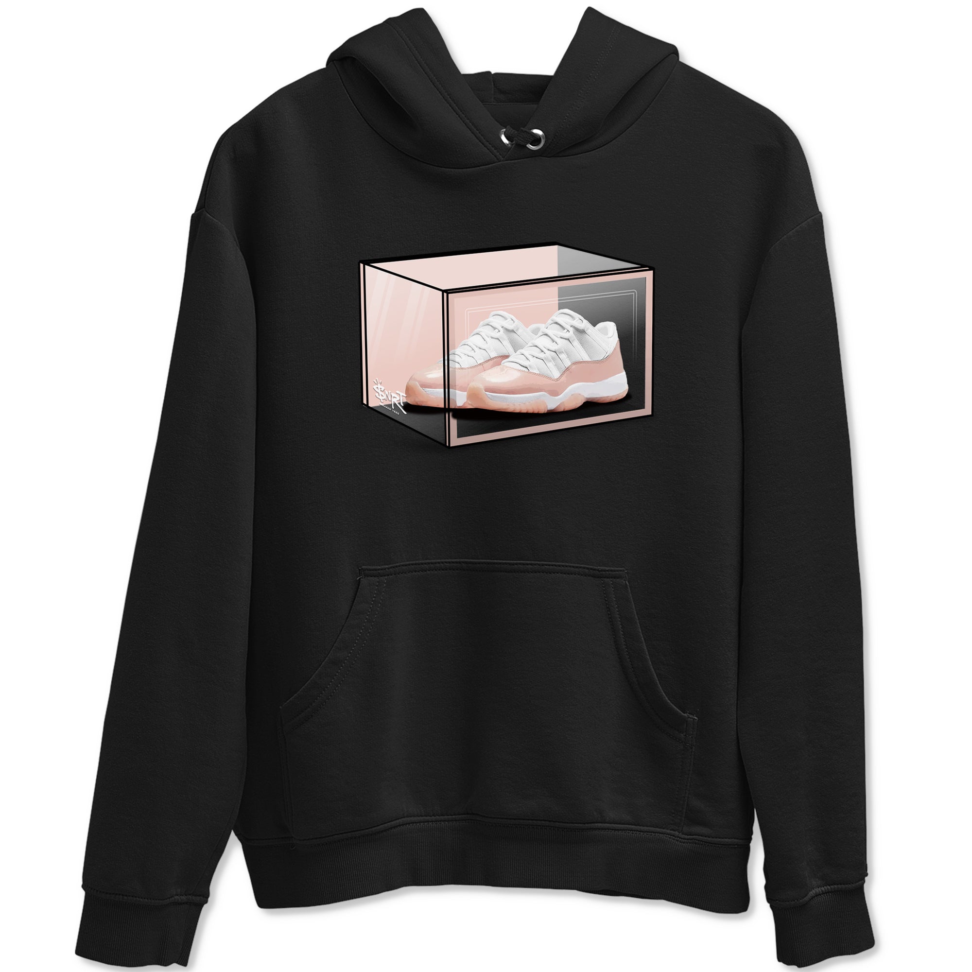 Air Jordan 11 Low Legend Pink shirts to match jordans Shoe Box sneaker match tees 11s Legend Pink Drip Gear Zone streetwear brand Black 2 unisex cotton tee
