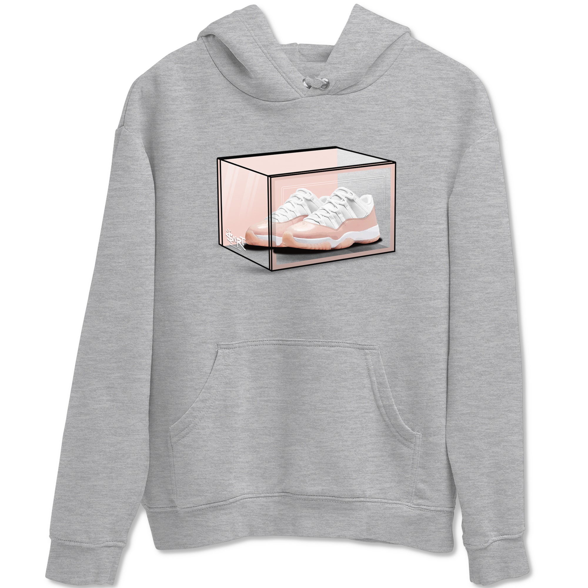 Air Jordan 11 Low Legend Pink shirts to match jordans Shoe Box sneaker match tees 11s Legend Pink Drip Gear Zone streetwear brand Heather Grey 2 unisex cotton tee