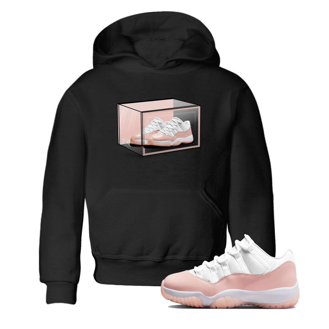 Air Jordan 11 Low Legend Pink shirts to match jordans Shoe Box sneaker match tees 11s Legend Pink Drip Gear Zone streetwear brand Baby and Youth Black 1 cotton tee