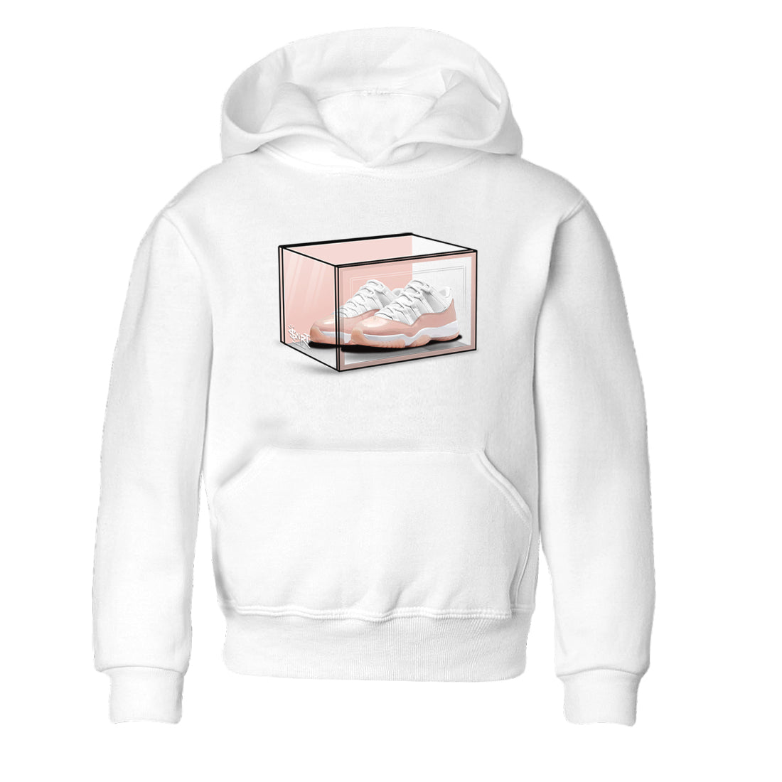 Air Jordan 11 Low Legend Pink shirts to match jordans Shoe Box sneaker match tees 11s Legend Pink Drip Gear Zone streetwear brand Baby and Youth White 2 cotton tee