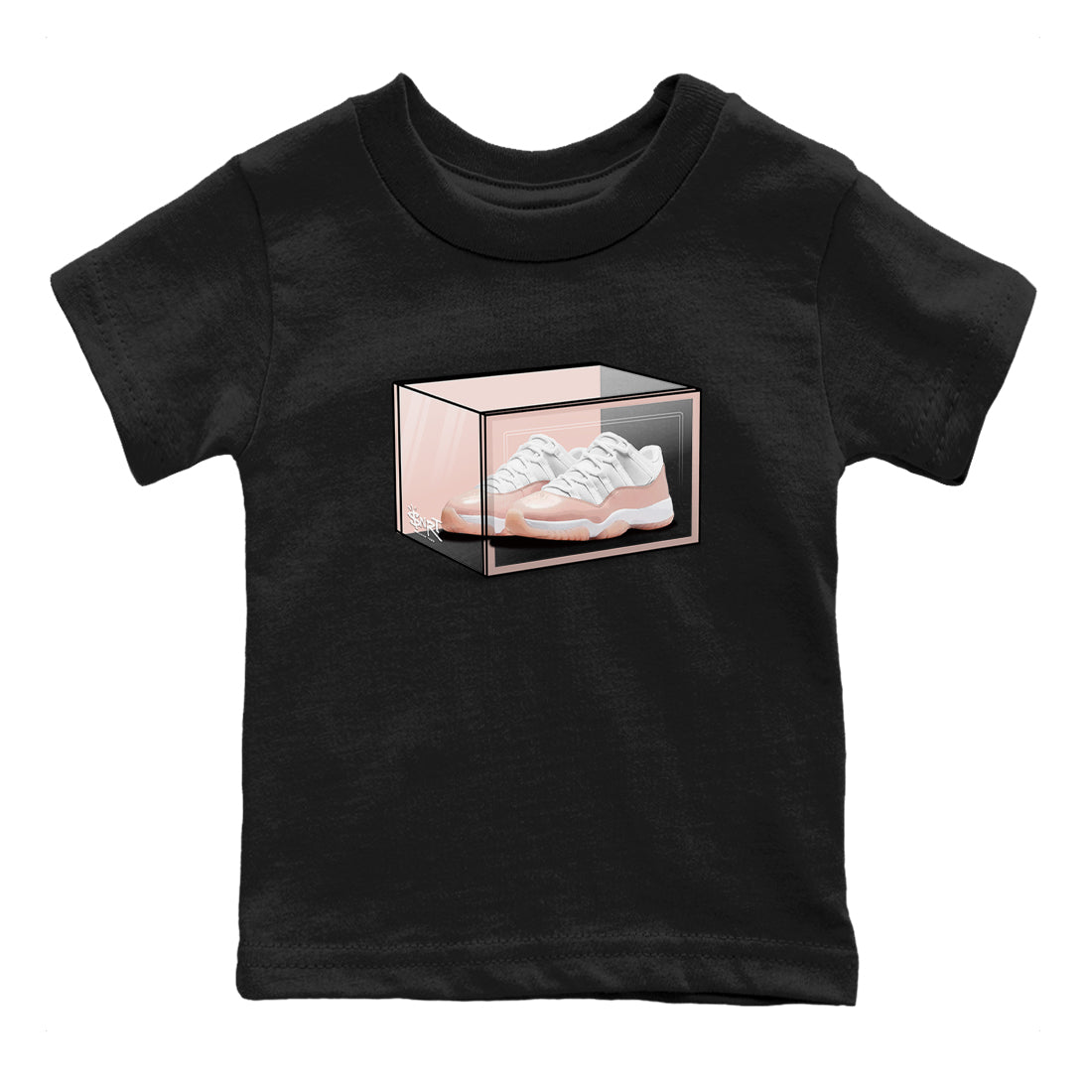 Air Jordan 11 Low Legend Pink shirts to match jordans Shoe Box sneaker match tees 11s Legend Pink Drip Gear Zone streetwear brand Baby and Youth Black 2 cotton tee