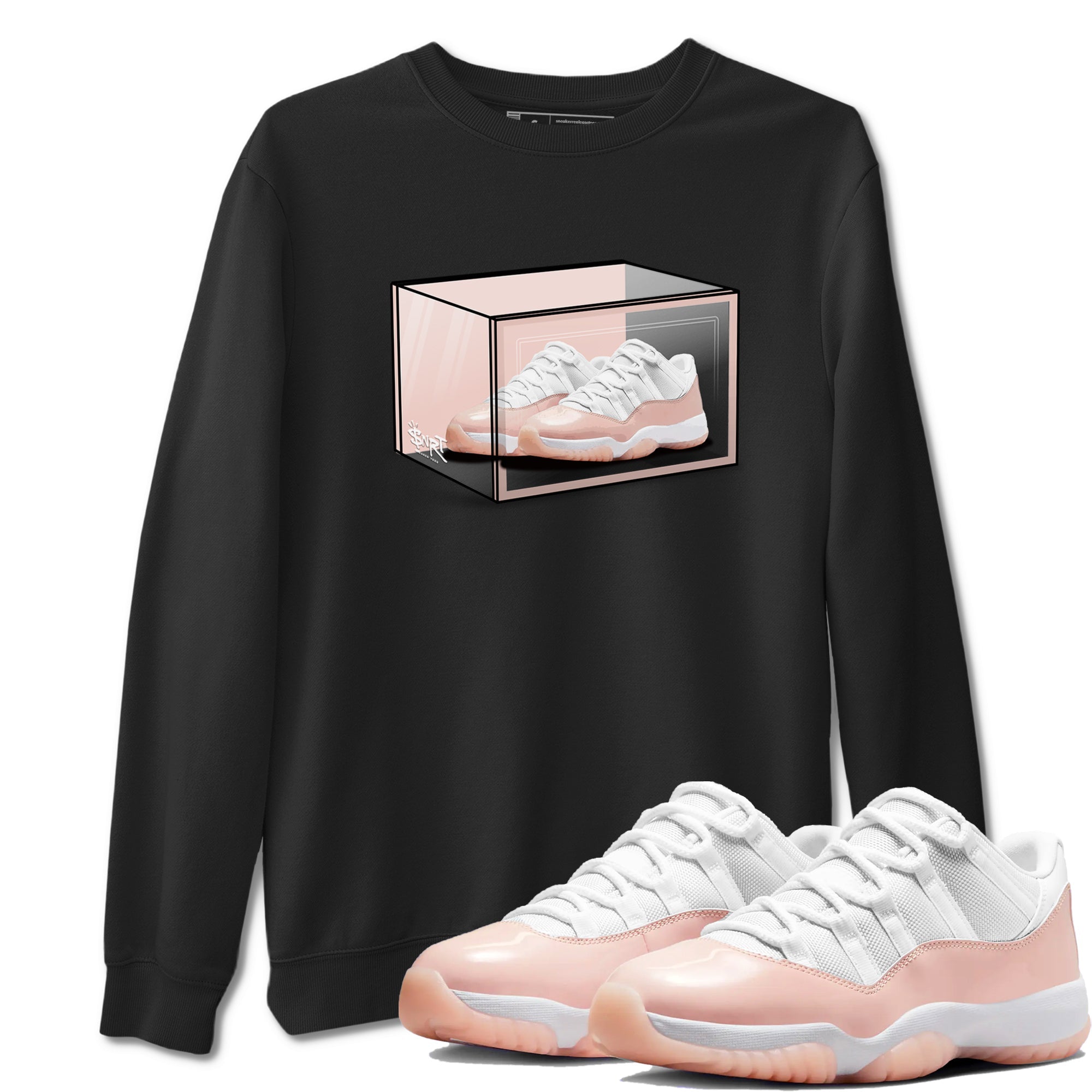 Air Jordan 11 Low Legend Pink shirts to match jordans Shoe Box sneaker match tees 11s Legend Pink Drip Gear Zone streetwear brand Black 1 unisex cotton tee