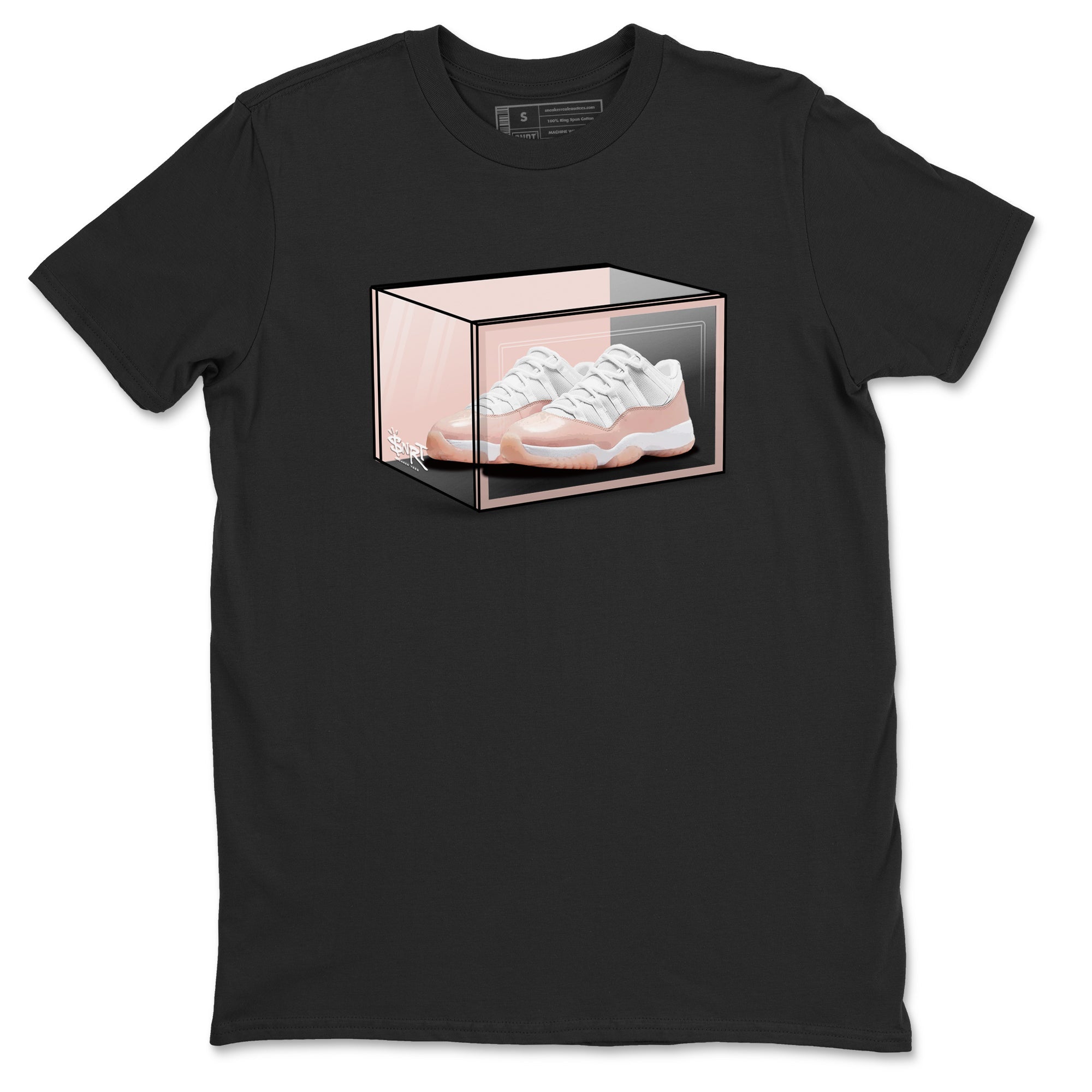 Air Jordan 11 Low Legend Pink shirts to match jordans Shoe Box sneaker match tees 11s Legend Pink Drip Gear Zone streetwear brand Black 2 unisex cotton tee