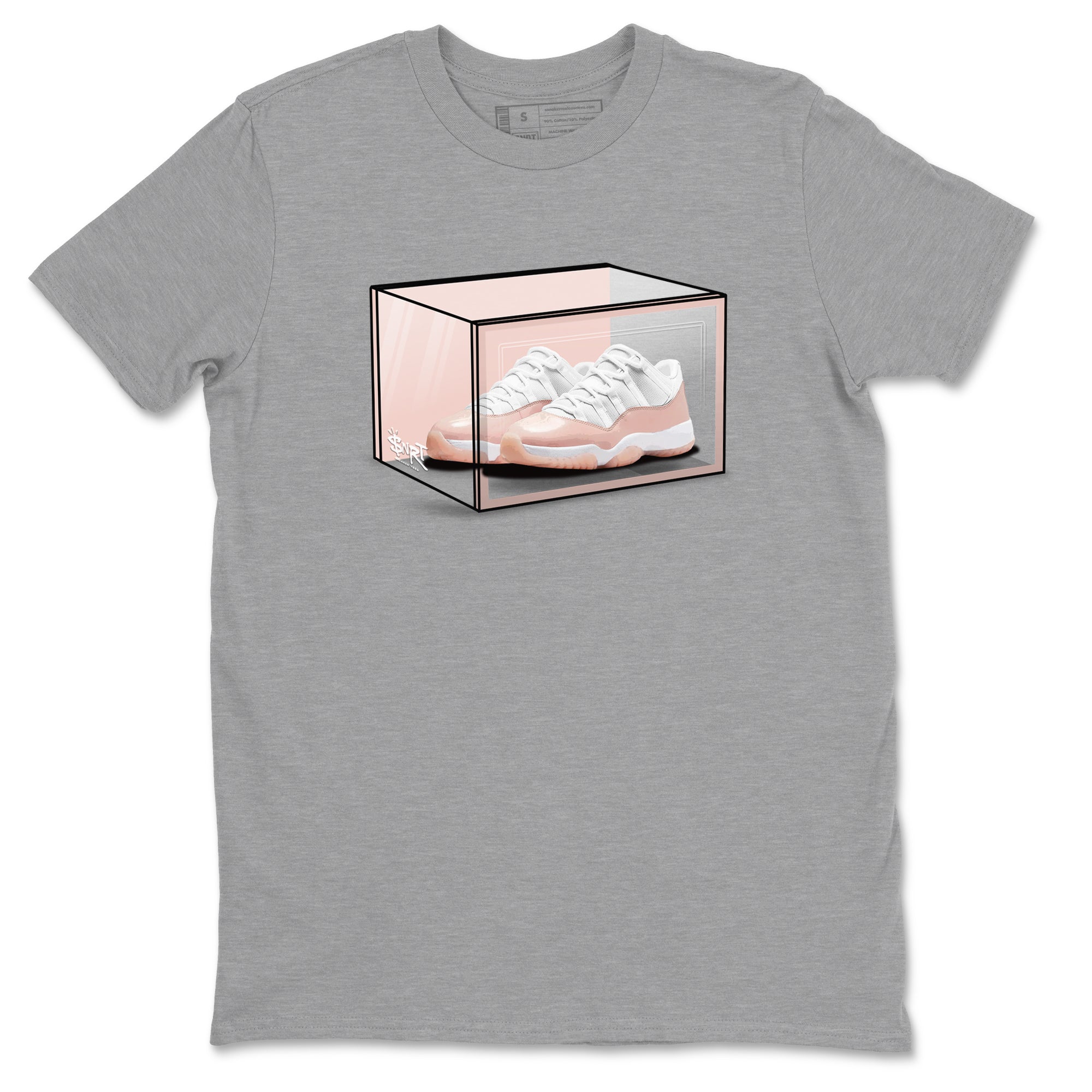 Air Jordan 11 Low Legend Pink shirts to match jordans Shoe Box sneaker match tees 11s Legend Pink Drip Gear Zone streetwear brand Heather Grey 2 unisex cotton tee