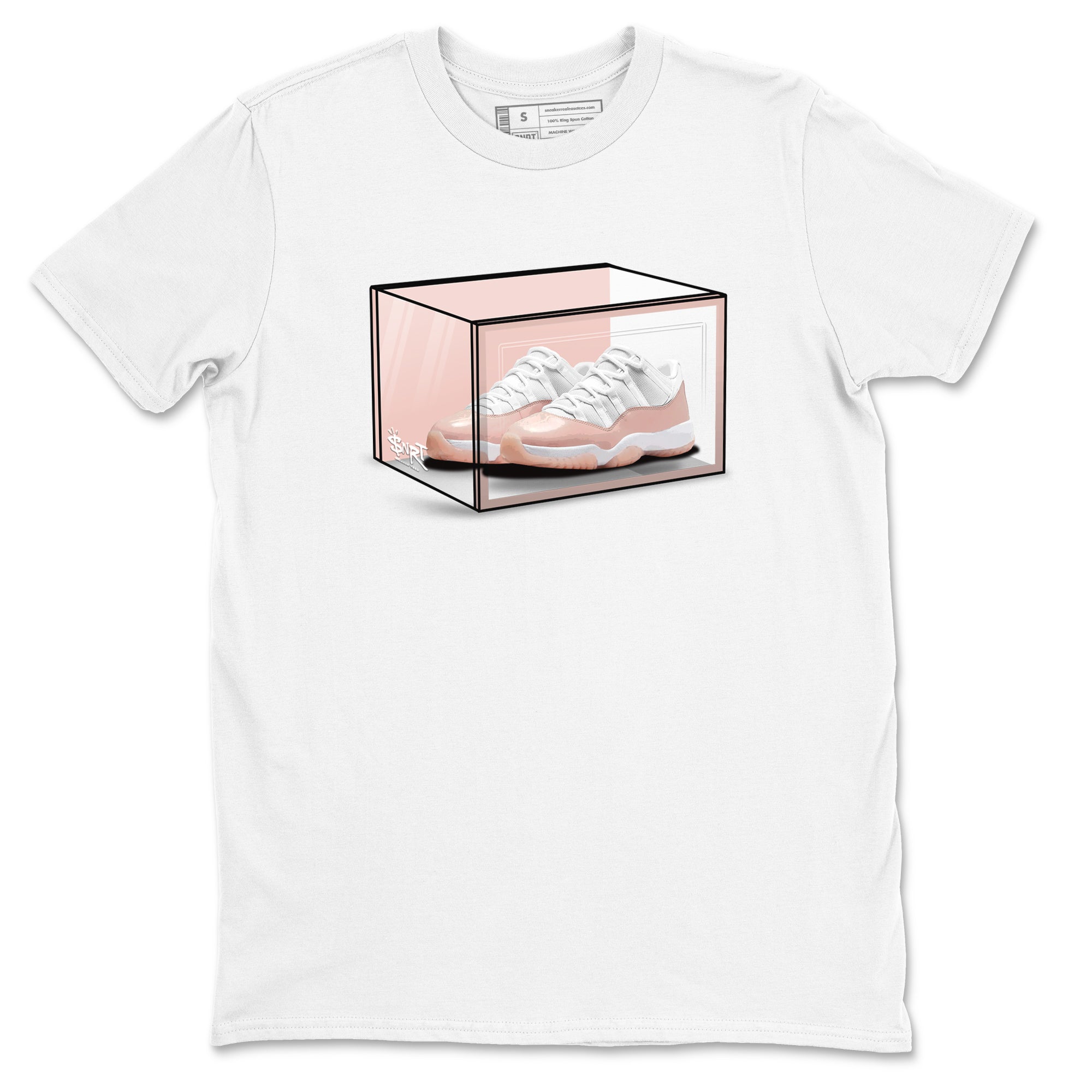 Air Jordan 11 Low Legend Pink shirts to match jordans Shoe Box sneaker match tees 11s Legend Pink Drip Gear Zone streetwear brand White 2 unisex cotton tee