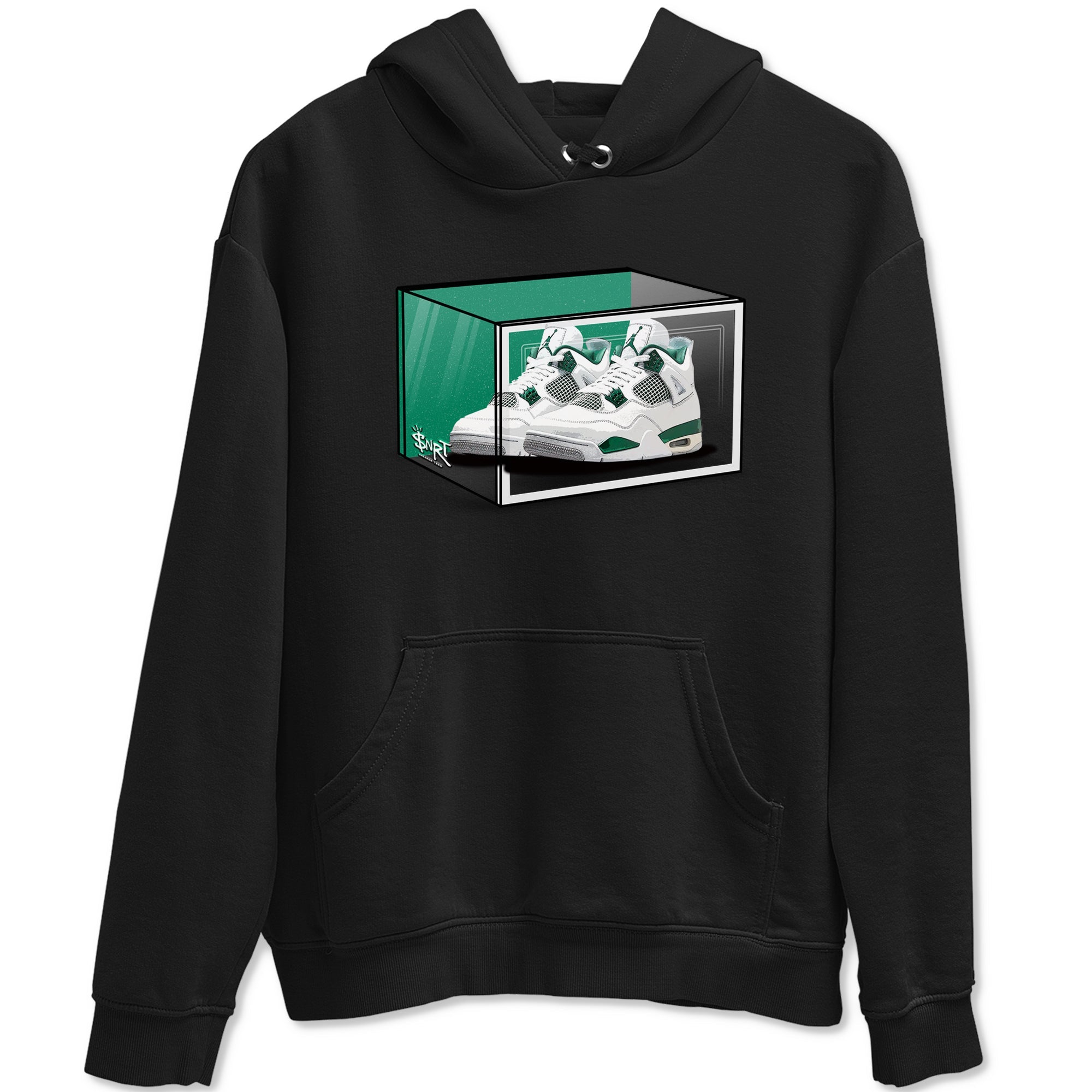 4s Oxidized Green shirts to match jordans Shoe Box sneaker match tees Air Jordan 4 Oxidized Green Drip Gear Zone streetwear brand Black 2 unisex cotton tee