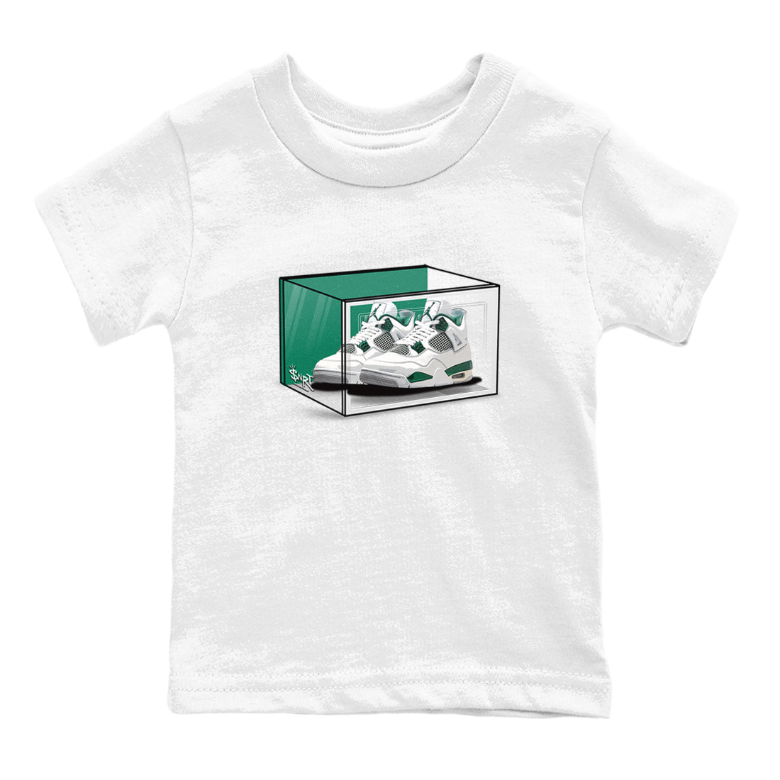 4s Oxidized Green shirts to match jordans Shoe Box sneaker match tees Air Jordan 4 Oxidized Green Drip Gear Zone streetwear brand Baby and Youth White 2 cotton tee