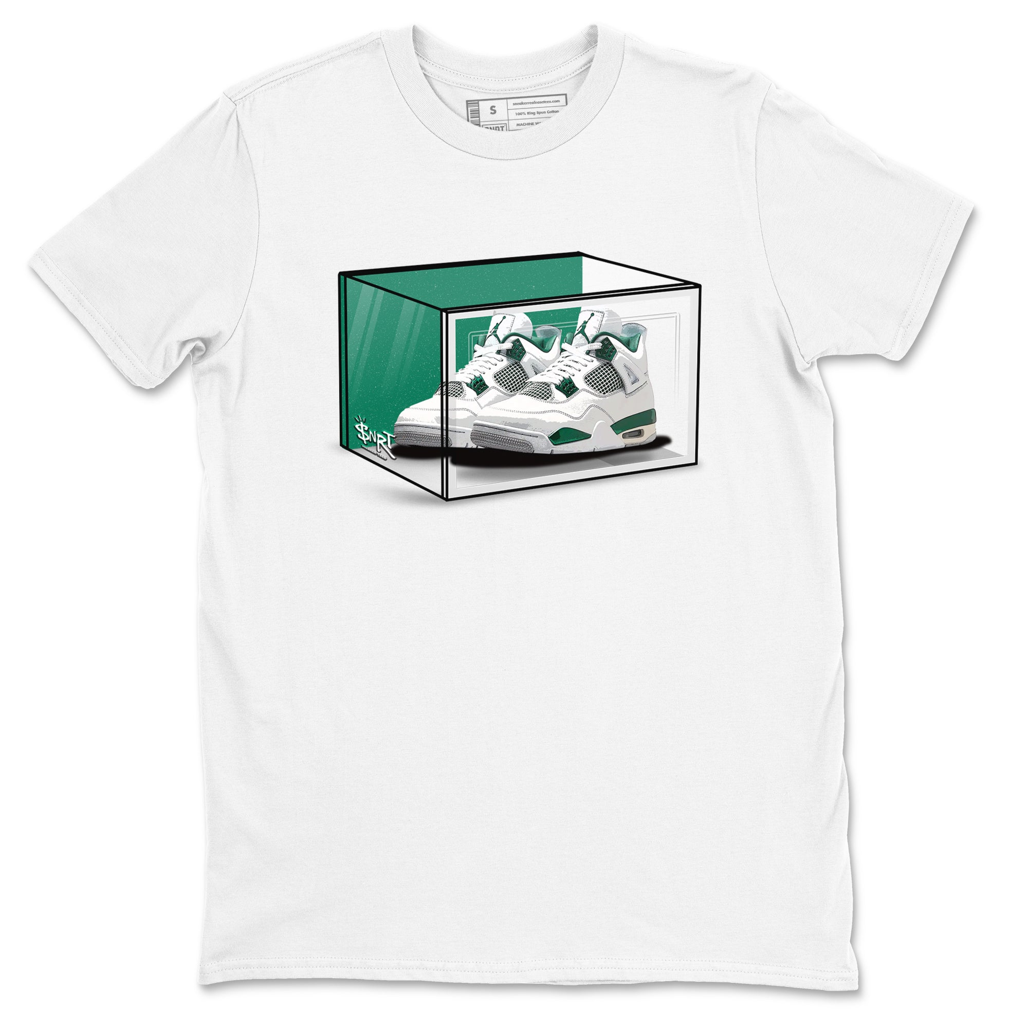 4s Oxidized Green shirts to match jordans Shoe Box sneaker match tees Air Jordan 4 Oxidized Green Drip Gear Zone streetwear brand White 2 unisex cotton tee