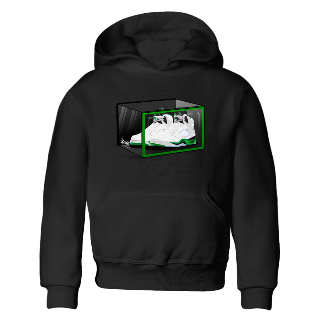 AJ5 Retro Lucky Green shirt to match jordans Shoe Box sneaker tees Air Jordan 5 Retro Lucky Green Drip Gear Zone Casual Crew Neck T-Shirt Baby Toddler Black 2 T-Shirt