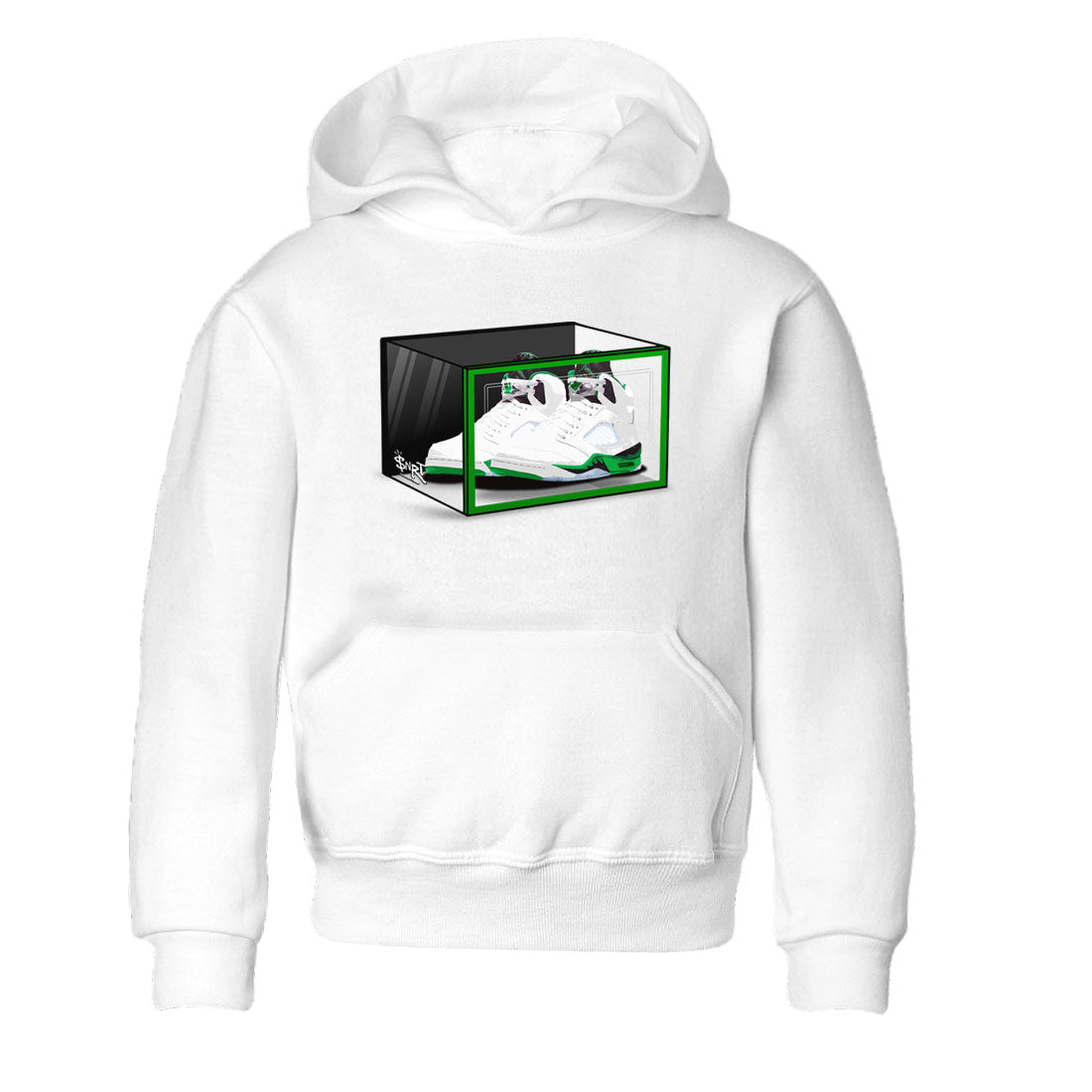 AJ5 Retro Lucky Green shirt to match jordans Shoe Box sneaker tees Air Jordan 5 Retro Lucky Green Drip Gear Zone Casual Crew Neck T-Shirt Baby Toddler White 2 T-Shirt