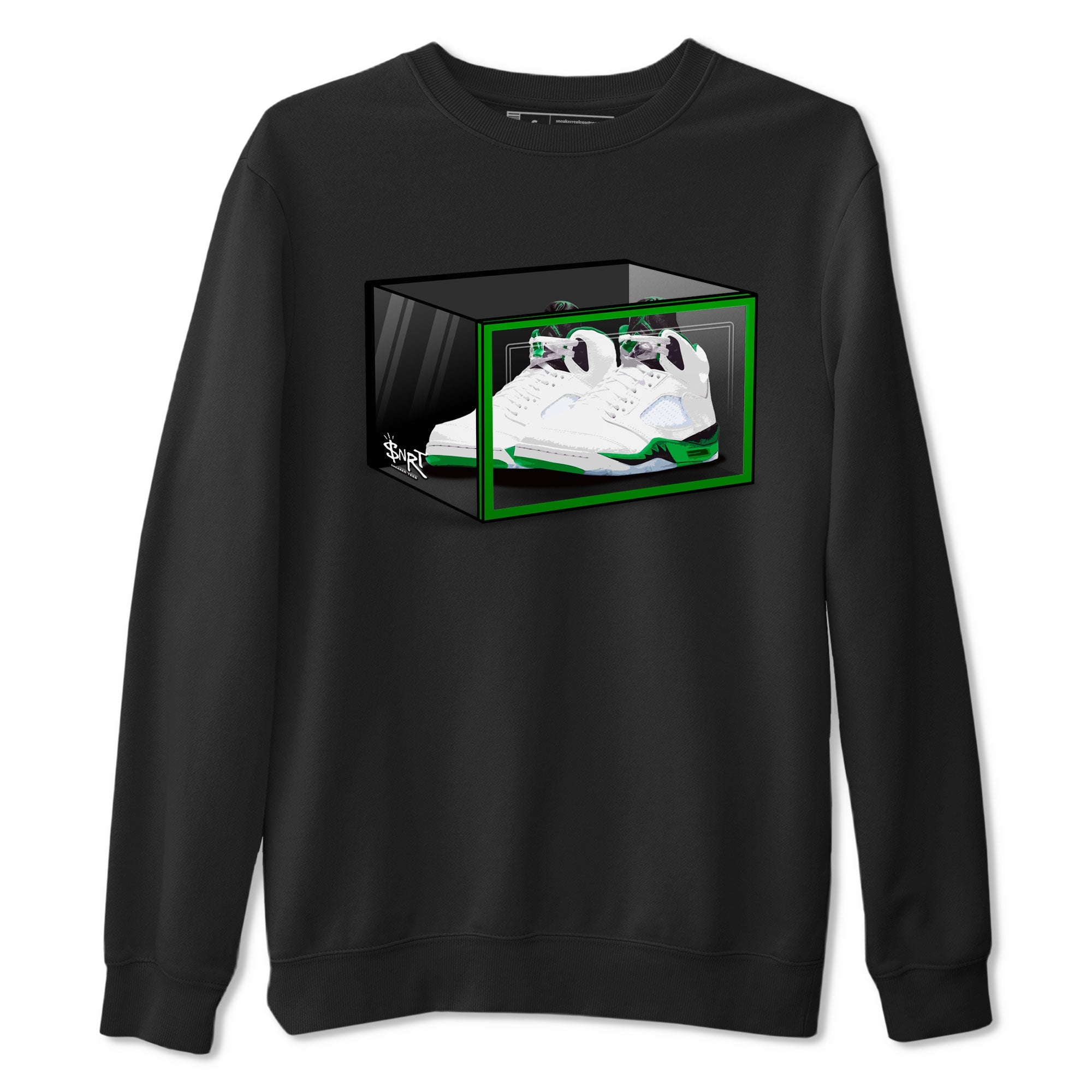 AJ5 Retro Lucky Green shirt to match jordans Shoe Box sneaker tees Air Jordan 5 Retro Lucky Green Drip Gear Zone Casual Crew Neck T-Shirt Unisex Black 2 T-Shirt