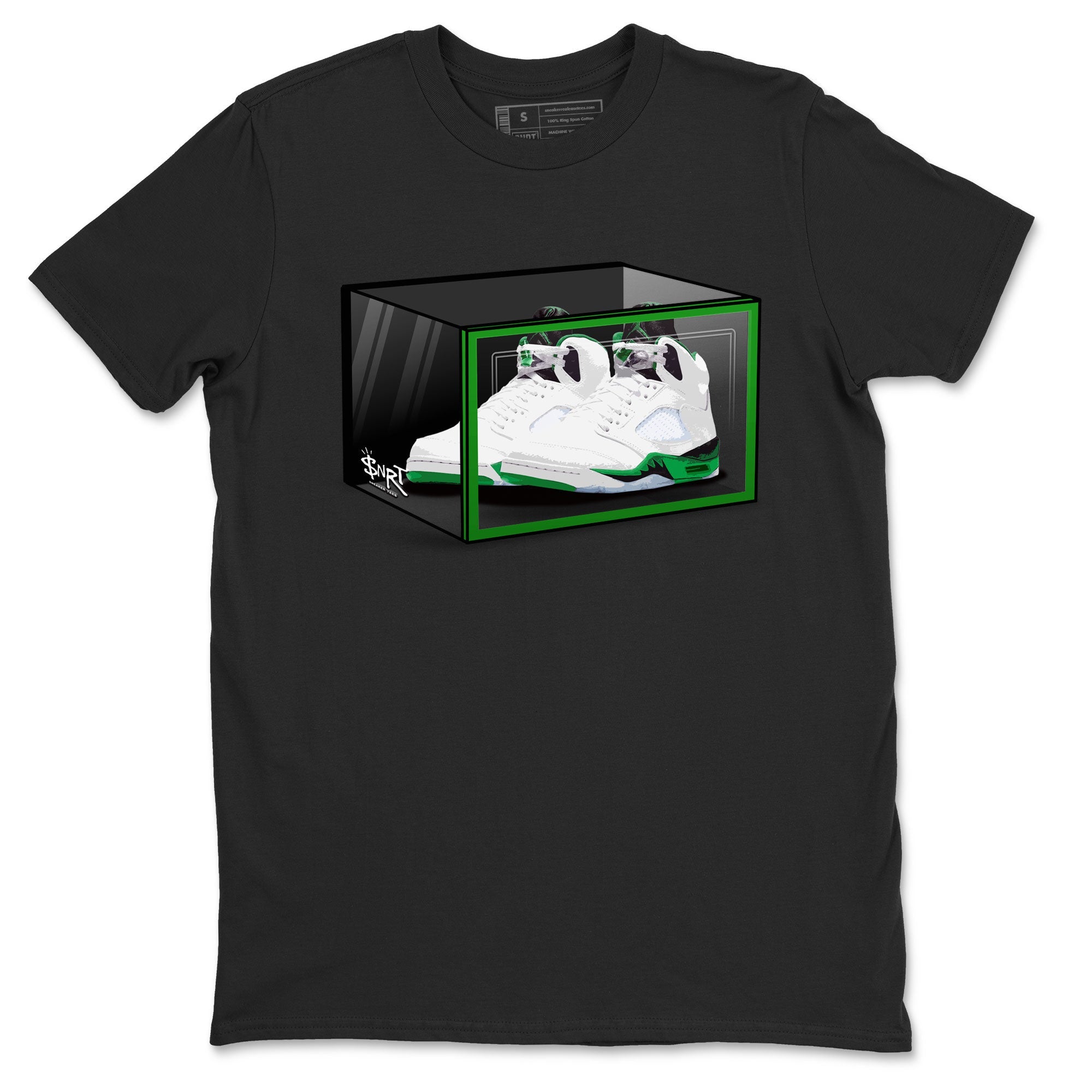 AJ5 Retro Lucky Green shirt to match jordans Shoe Box sneaker tees Air Jordan 5 Retro Lucky Green Drip Gear Zone Casual Crew Neck T-Shirt Unisex Black 2 T-Shirt