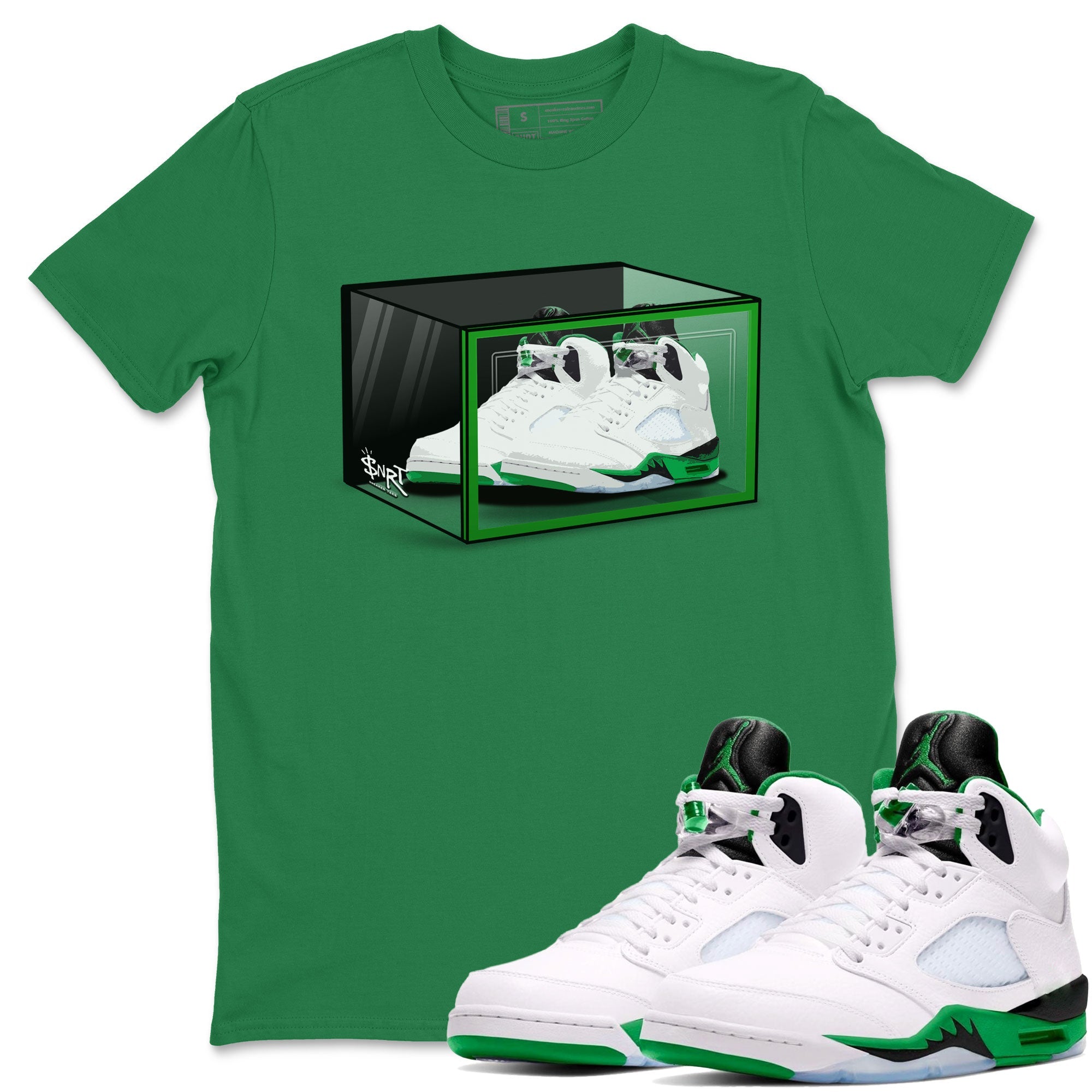 AJ5 Retro Lucky Green shirt to match jordans Shoe Box sneaker tees Air Jordan 5 Retro Lucky Green Drip Gear Zone Casual Crew Neck T-Shirt Unisex Kelly Green 1 T-Shirt