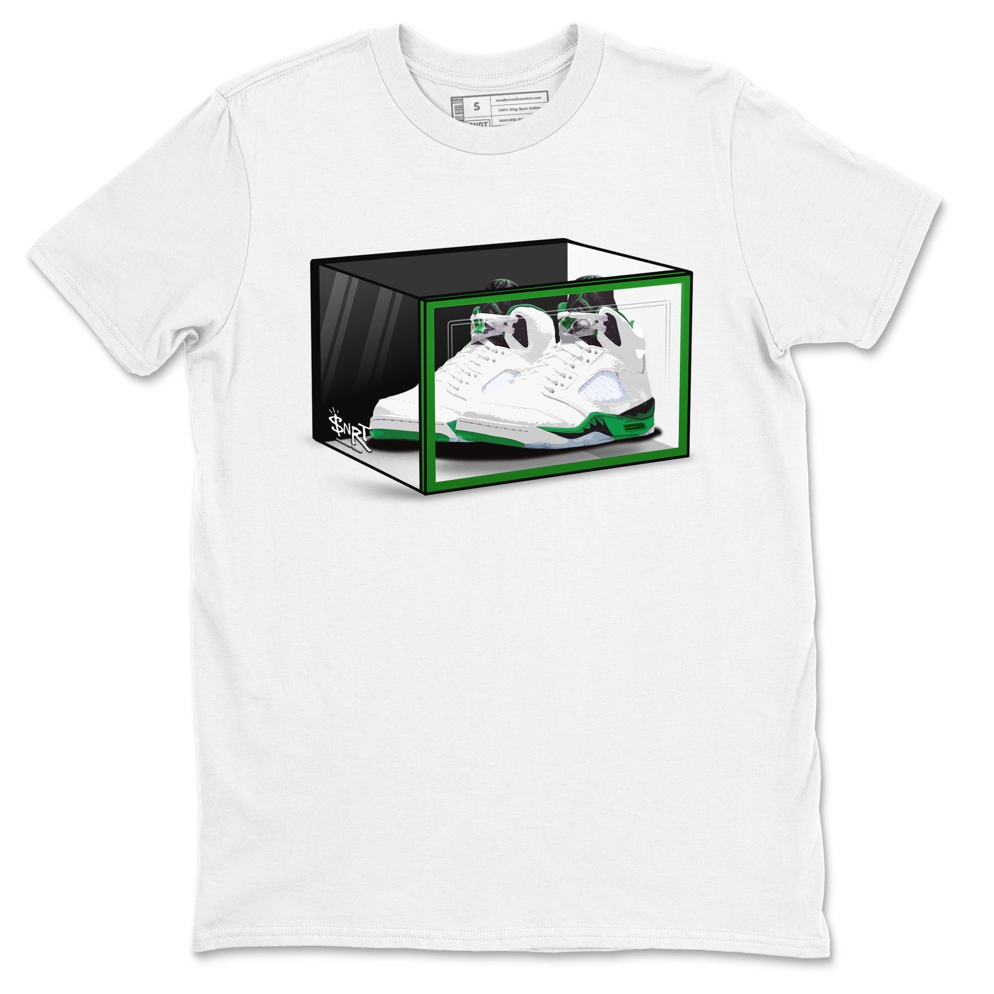 AJ5 Retro Lucky Green shirt to match jordans Shoe Box sneaker tees Air Jordan 5 Retro Lucky Green Drip Gear Zone Casual Crew Neck T-Shirt Unisex White 2 T-Shirt