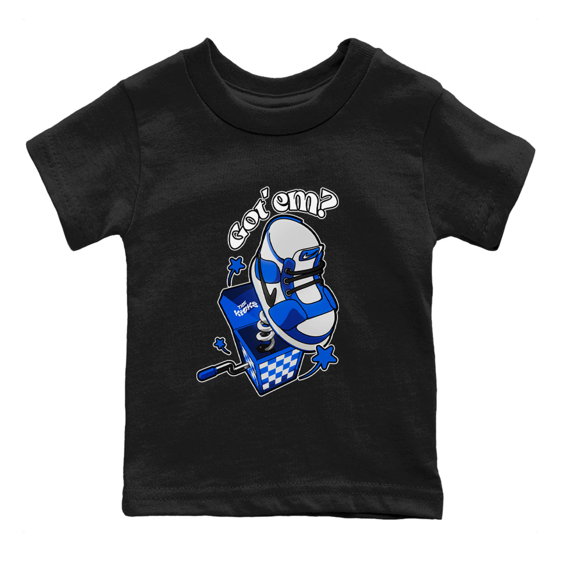 AJ1 Game Royal shirt to match jordans Shoe In The Box sneaker tees Air Jordan 1 Game Royal Drip Gear Zone baby toddler Black 2 cotton Shirt