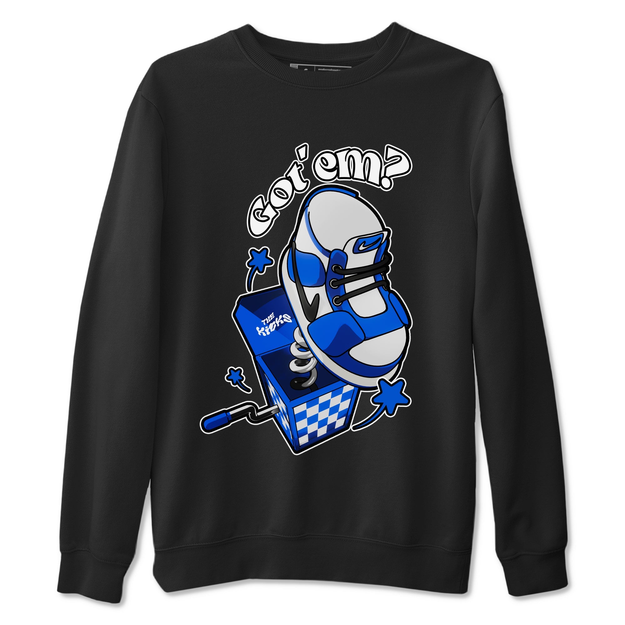AJ1 Game Royal shirt to match jordans Shoe In The Box sneaker tees Air Jordan 1 Game Royal Drip Gear Zone unisex cotton Black 2 crew neck shirt