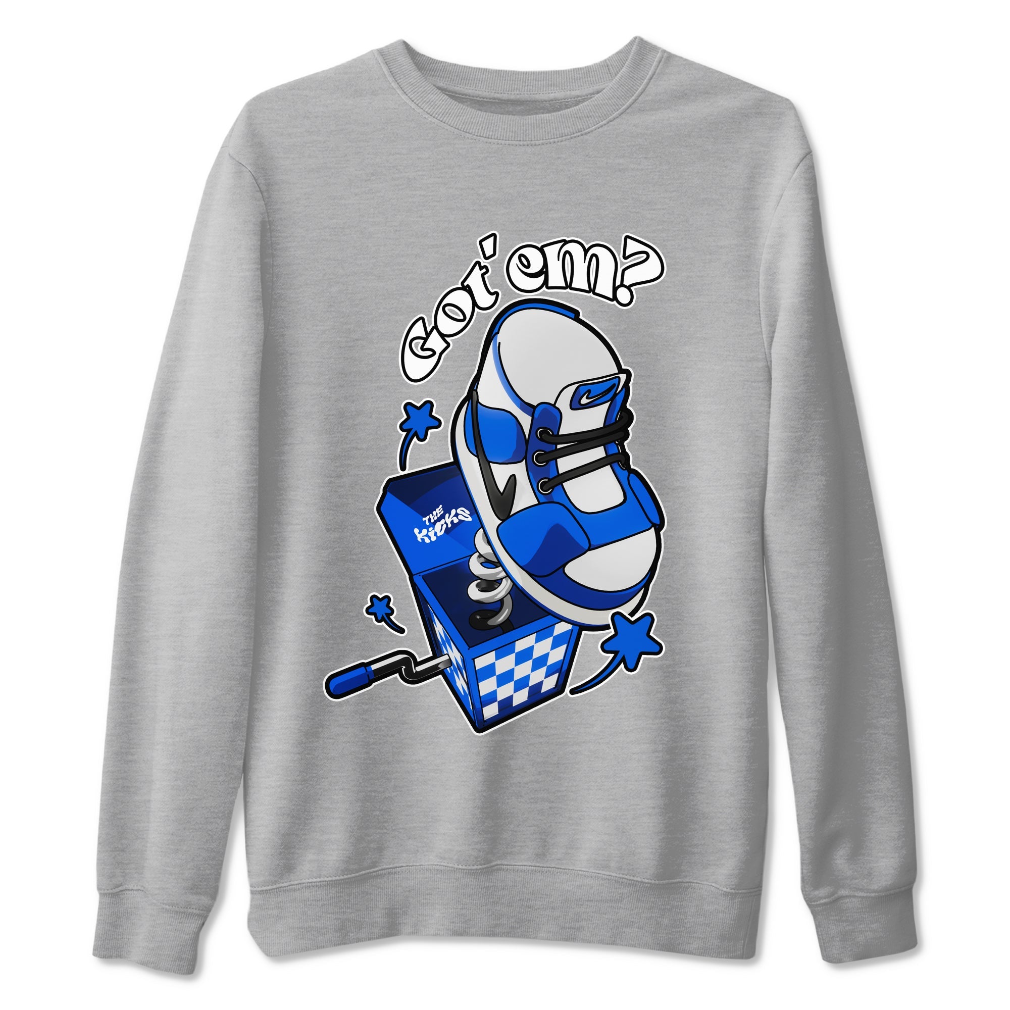 AJ1 Game Royal shirt to match jordans Shoe In The Box sneaker tees Air Jordan 1 Game Royal Drip Gear Zone unisex cotton Heather Grey 2 crew neck shirt