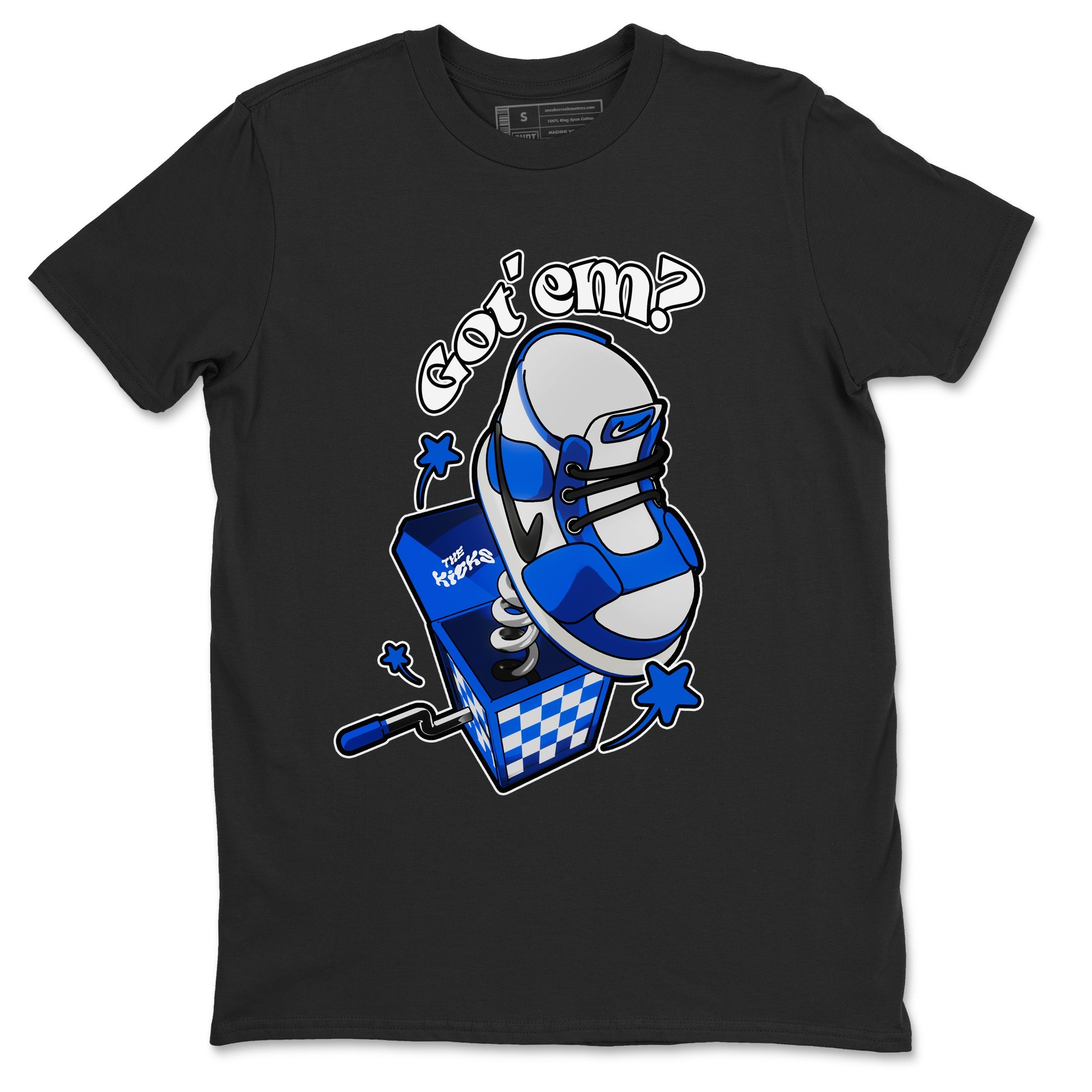 AJ1 Game Royal shirt to match jordans Shoe In The Box sneaker tees Air Jordan 1 Game Royal Drip Gear Zone unisex cotton Black 2 crew neck shirt