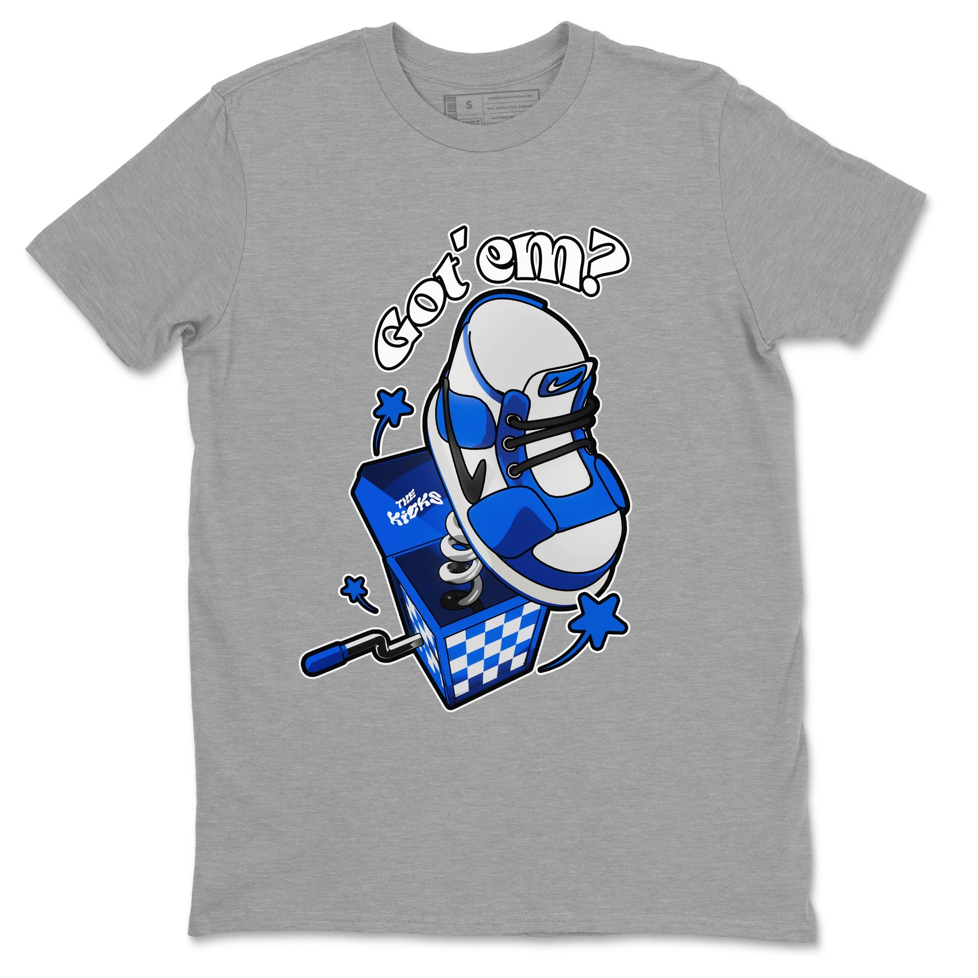 AJ1 Game Royal shirt to match jordans Shoe In The Box sneaker tees Air Jordan 1 Game Royal Drip Gear Zone unisex cotton Heather Grey 2 crew neck shirt