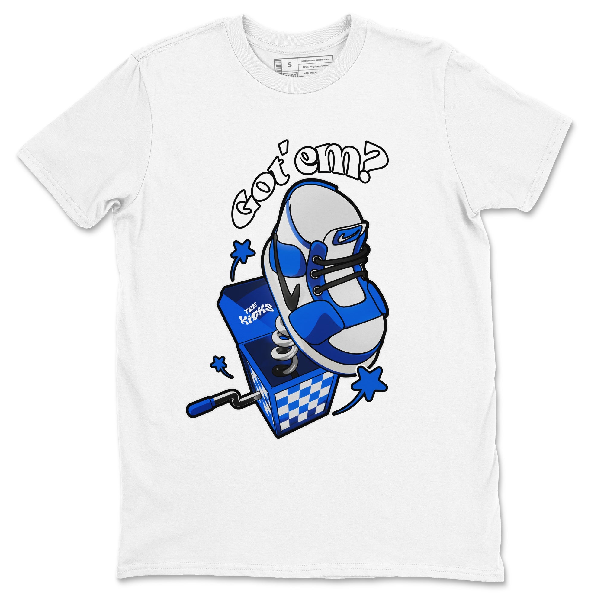 AJ1 Game Royal shirt to match jordans Shoe In The Box sneaker tees Air Jordan 1 Game Royal Drip Gear Zone unisex cotton White 2 crew neck shirt