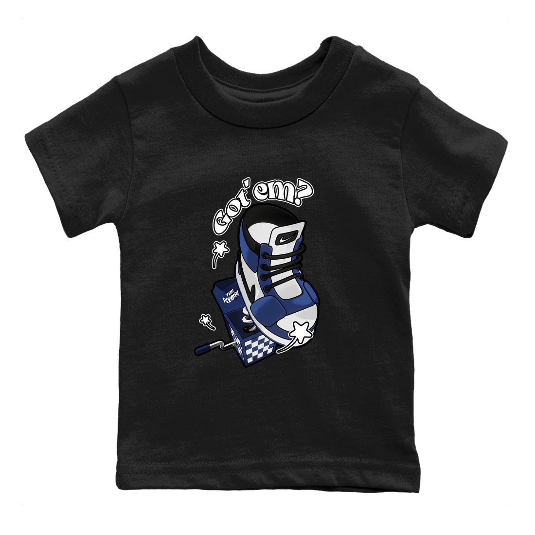 1s Midnight Navy shirts to match jordans Shoe In The Box sneaker match tees Air Jordan 1 Midnight Navy match shoes to clothes Drip Gear Zone Youth Baby Black 2 tee