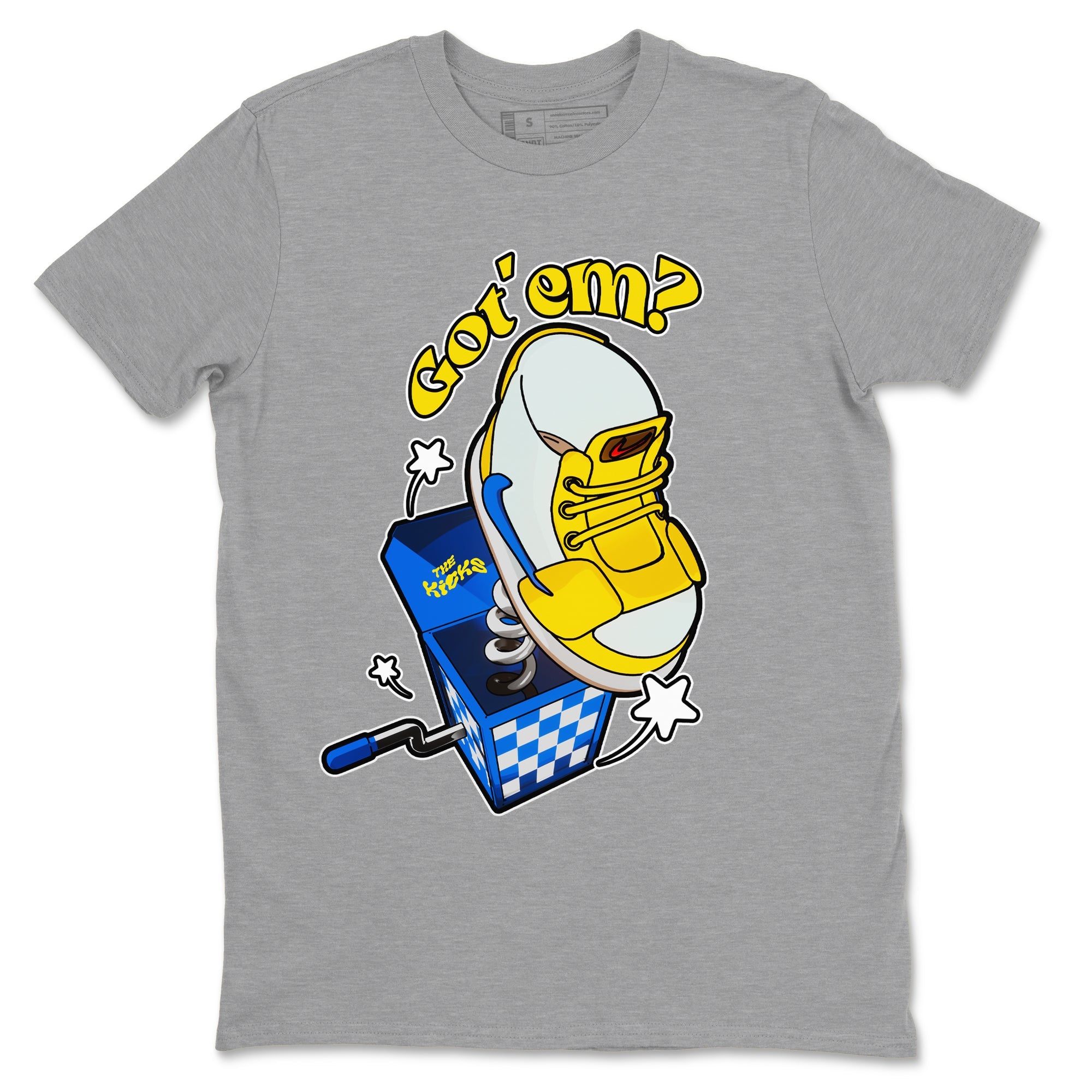 1s Travis Scott Canary shirt to match jordans Shoe In The Box sneaker tees Air Jordan 1 Travis Scott Canary Drip Gear Zone unisex cotton Heather Grey 2 crew neck shirt
