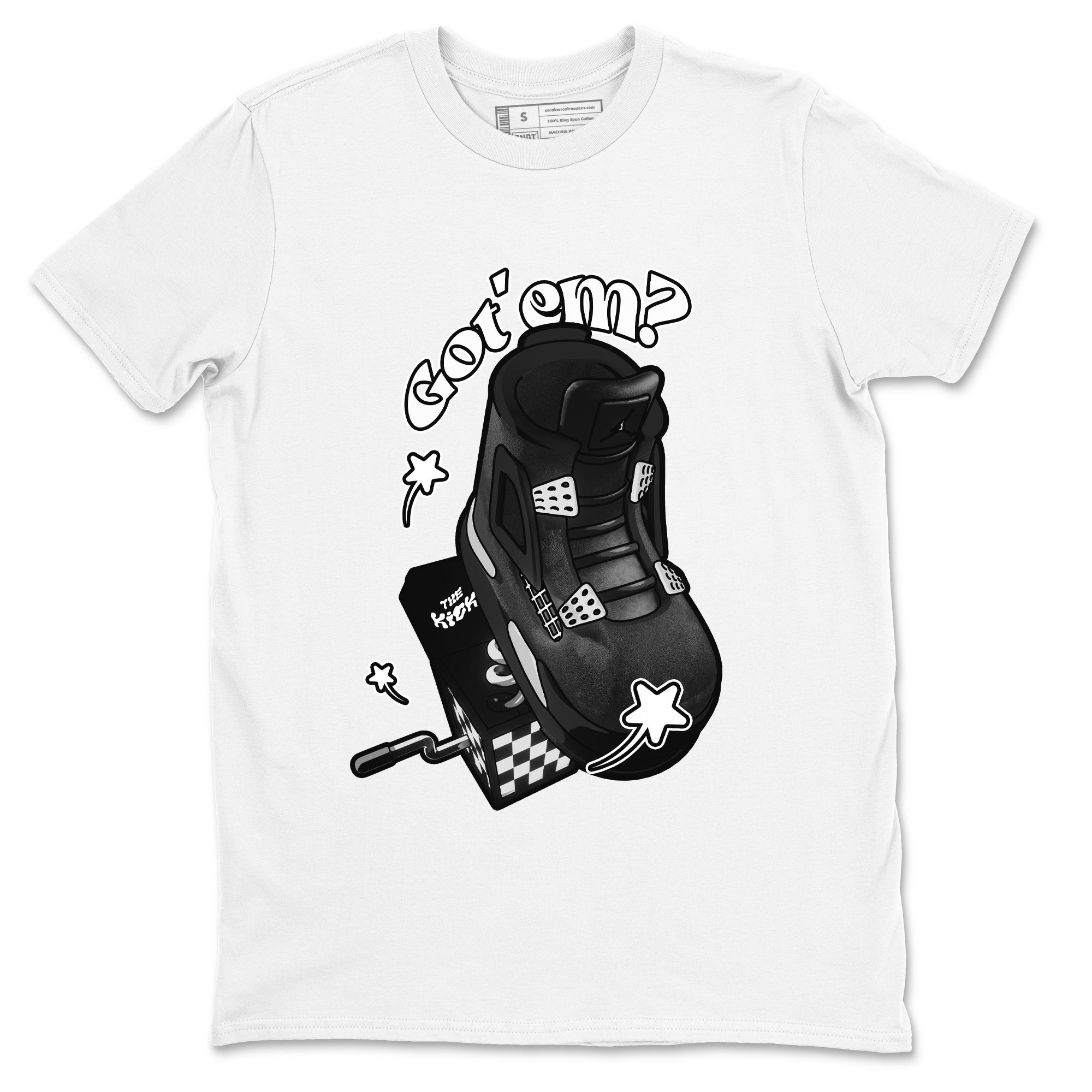 4s White Thunder shirts to match jordans Shoe In The Box sneaker match tees Air Jordan 4 White Thunder Drip Gear Zone unisex cotton White 2 crew neck shirts