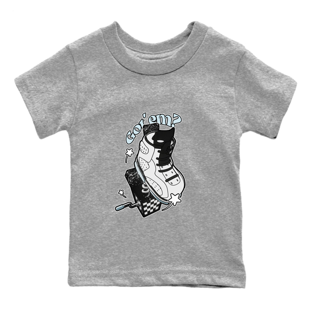 AJ6 White Black shirts to match jordans Shoe In The Box sneaker match tees Air Jordan 6 White Black Drip Gear Zone streetwear brand Baby and Youth Heather Grey 2 cotton tee