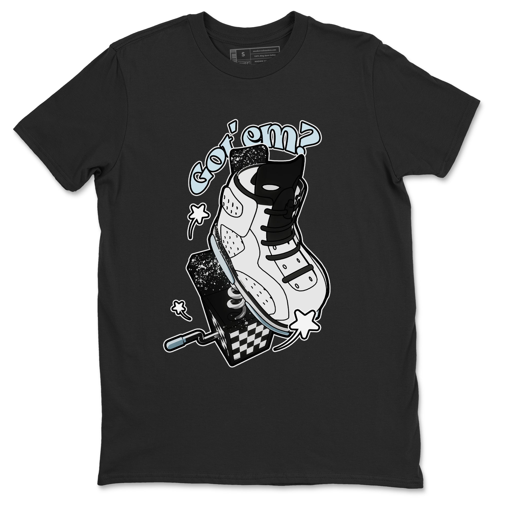 AJ6 White Black shirts to match jordans Shoe In The Box sneaker match tees Air Jordan 6 White Black Drip Gear Zone streetwear brand Black 2 unisex cotton tee