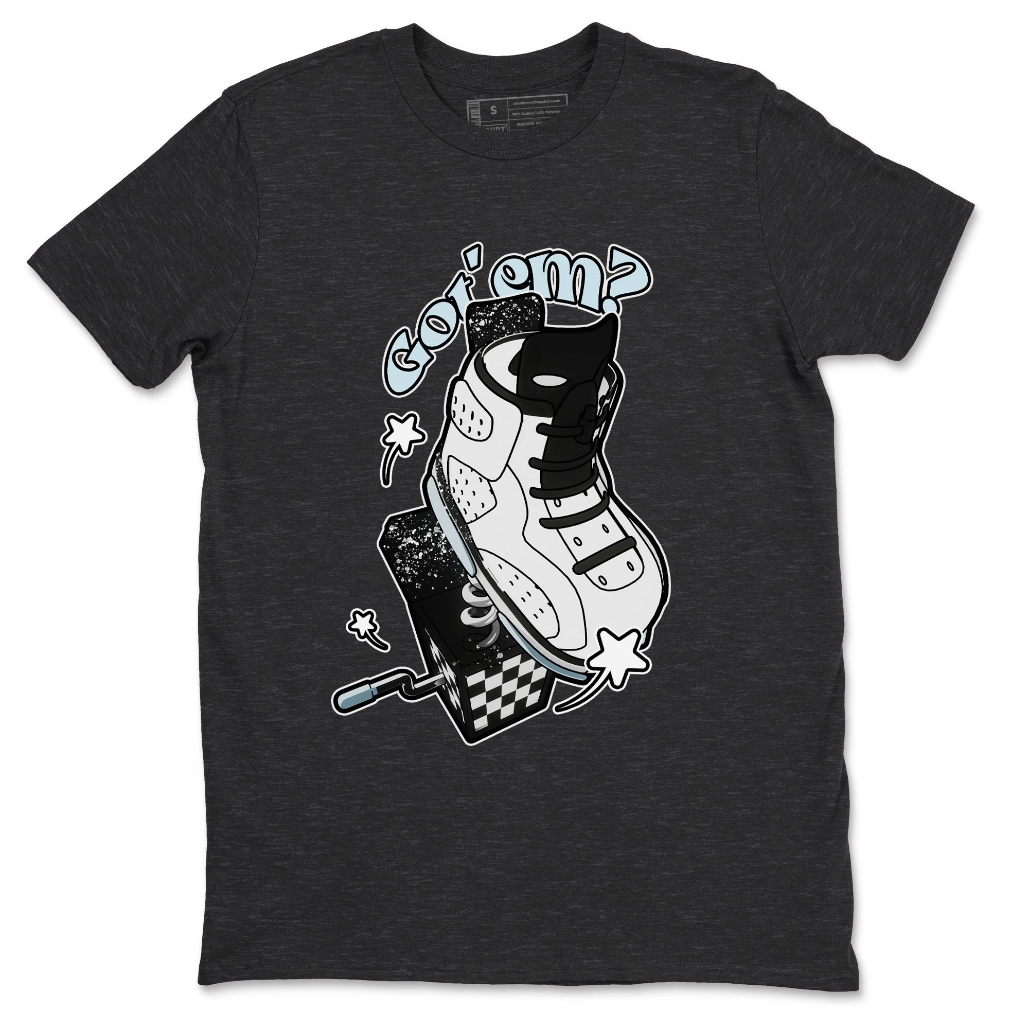 AJ6 White Black shirts to match jordans Shoe In The Box sneaker match tees Air Jordan 6 White Black Drip Gear Zone streetwear brand Charcoal Heather 2 unisex cotton tee