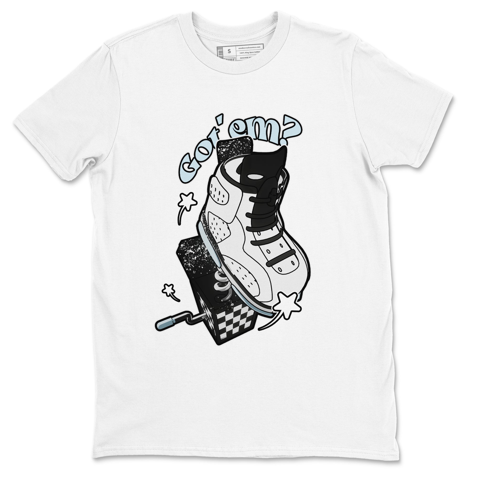 AJ6 White Black shirts to match jordans Shoe In The Box sneaker match tees Air Jordan 6 White Black Drip Gear Zone streetwear brand White 2 unisex cotton tee
