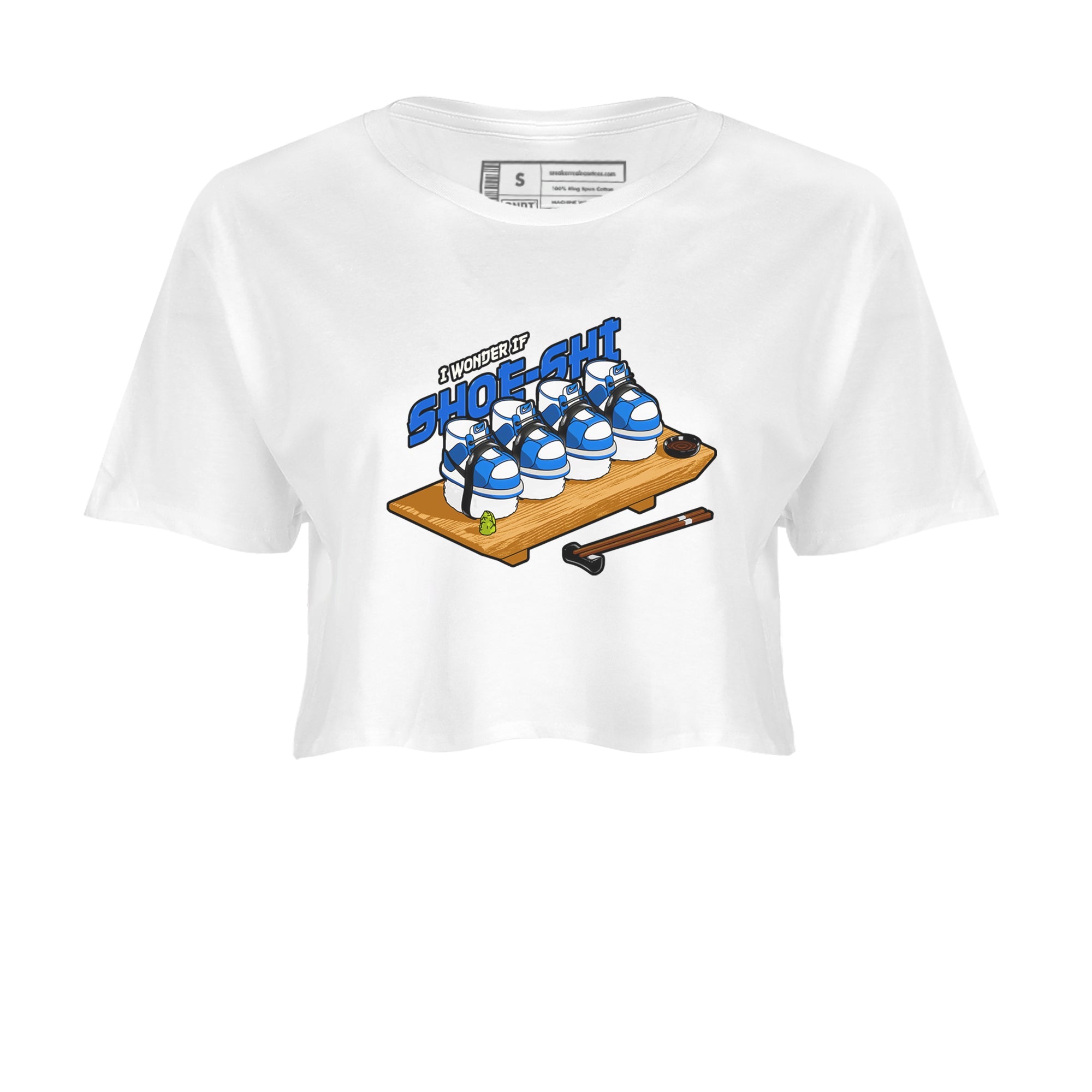 AJ1 Game Royal shirt to match jordans Shoe-Shi sneaker tees Air Jordan 1 Game Royal Drip Gear Zone White 2 crop length shirt