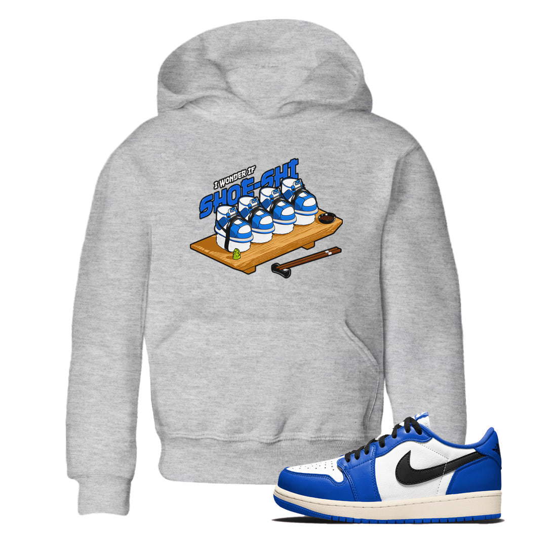 AJ1 Game Royal shirt to match jordans Shoe-Shi sneaker tees Air Jordan 1 Game Royal Drip Gear Zone baby toddler Heather Grey 1 cotton Shirt