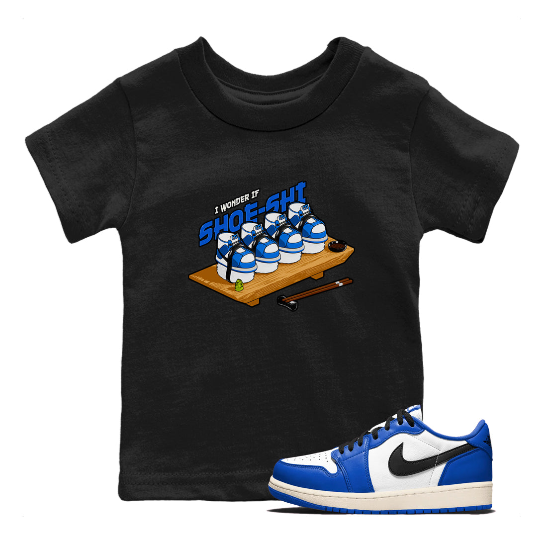 AJ1 Game Royal shirt to match jordans Shoe-Shi sneaker tees Air Jordan 1 Game Royal Drip Gear Zone baby toddler Black 1 cotton Shirt